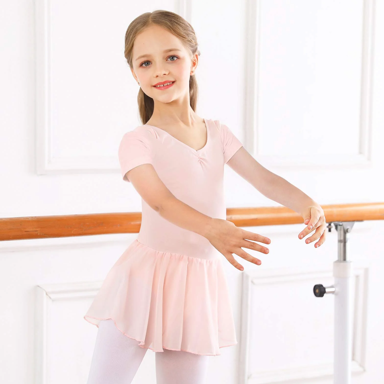 Bezioner Vestido de Ballet Maillot de Danza Manga Larga Gimnasia Leotardo Algodón Body Clásico para Niña