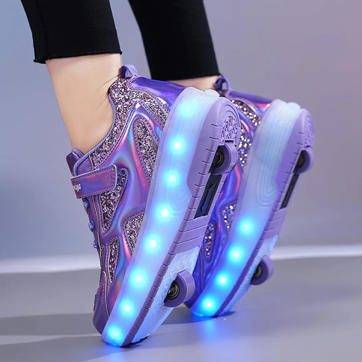 Buty LED z Podwójnymi Kołami dla Dzieci - Automatyczne Buty do Skateboardingu Sportów na Zewnątrz