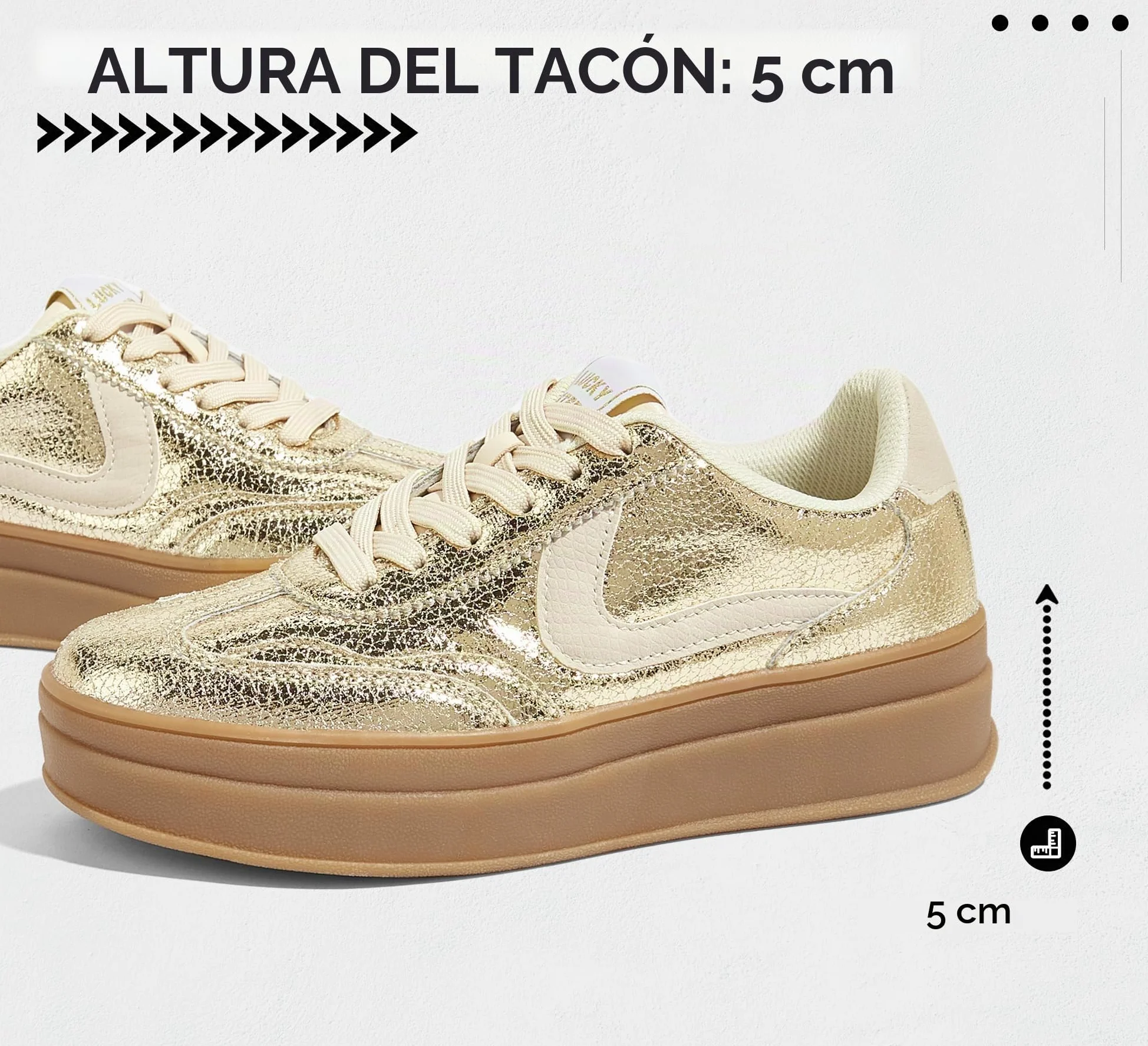 LUCKY STEP Zapatillas de Plataforma para Mujer – Retro, Casuales, Cómodas, Zapatos de Caminar, Suela Gruesa, Elegantes, Clásicas, Tenis