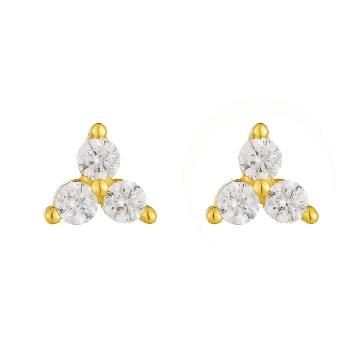 Pendientes de oro blanco 375 de 9 quilates con moissanita, triángulo Au375, pendientes de oro