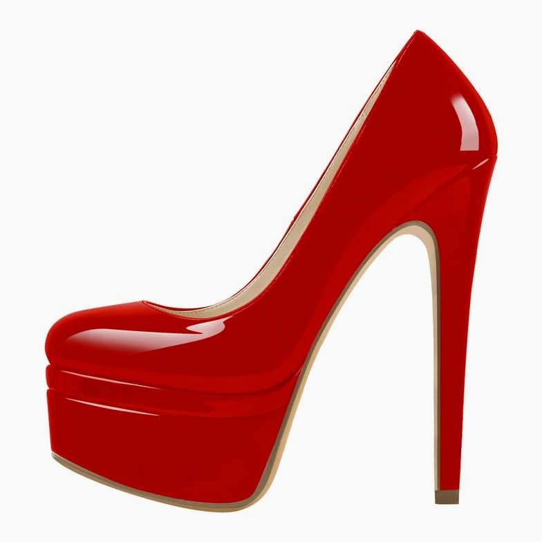 MissHeel Mujer Plataforma Tacones altos con tacón de aguja lacado