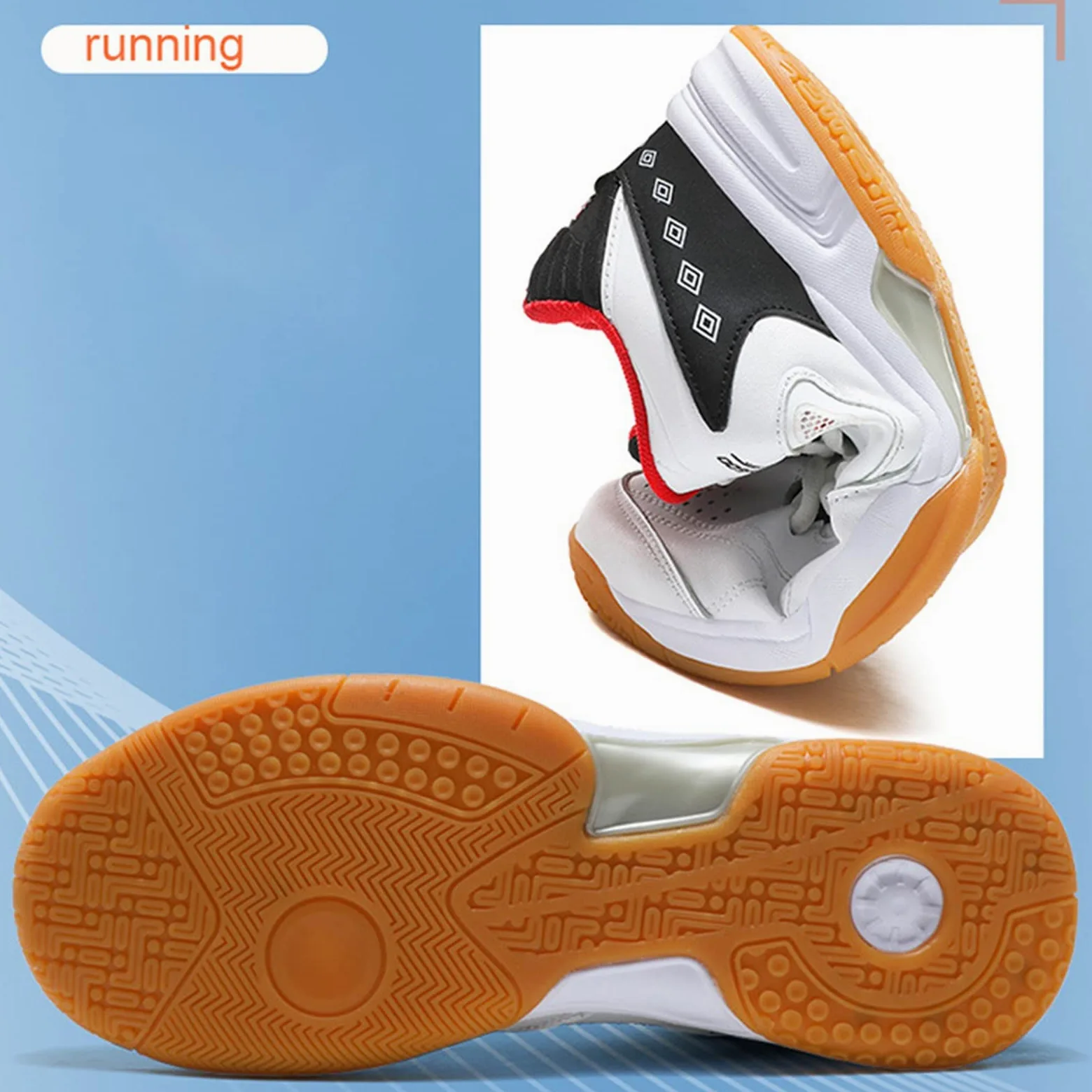 AIRFUL Zapatos Deportivos de Tenis y Raqueta para Hombre, Zapatos de Entrenamiento de cancha Interior, Tenis de Squash, Tenis atléticos, Zapatos de Entrenamiento para cancha Interior y Exterior