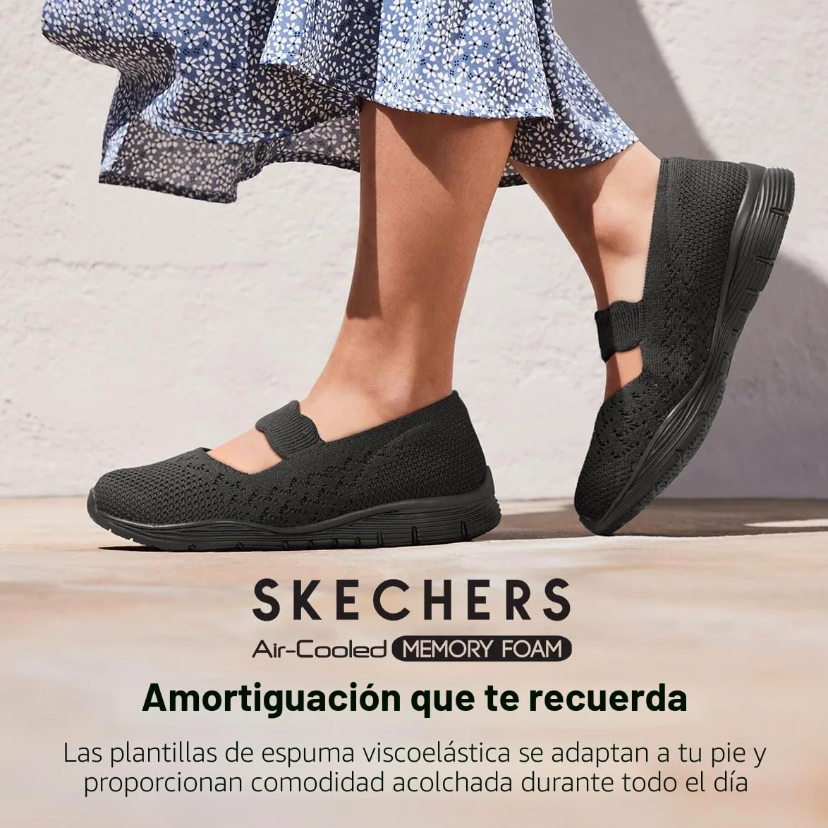 Skechers Seager - Power Hitter - Engineered Knit Mary Jane Mercedita planaMujer