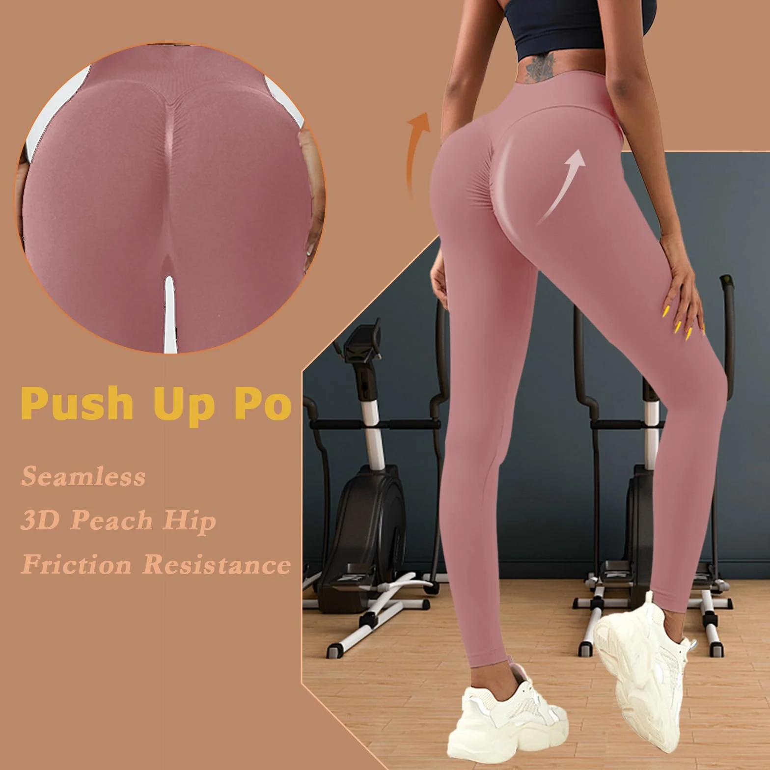 Leggings Deportivos Mujer Push Up Pantalones Cintura Alta Leggings Scrunch Butt Mallas Anticeluliticos Sin Costuras Opaco Pantalones Gym Yoga Fitness Jogging