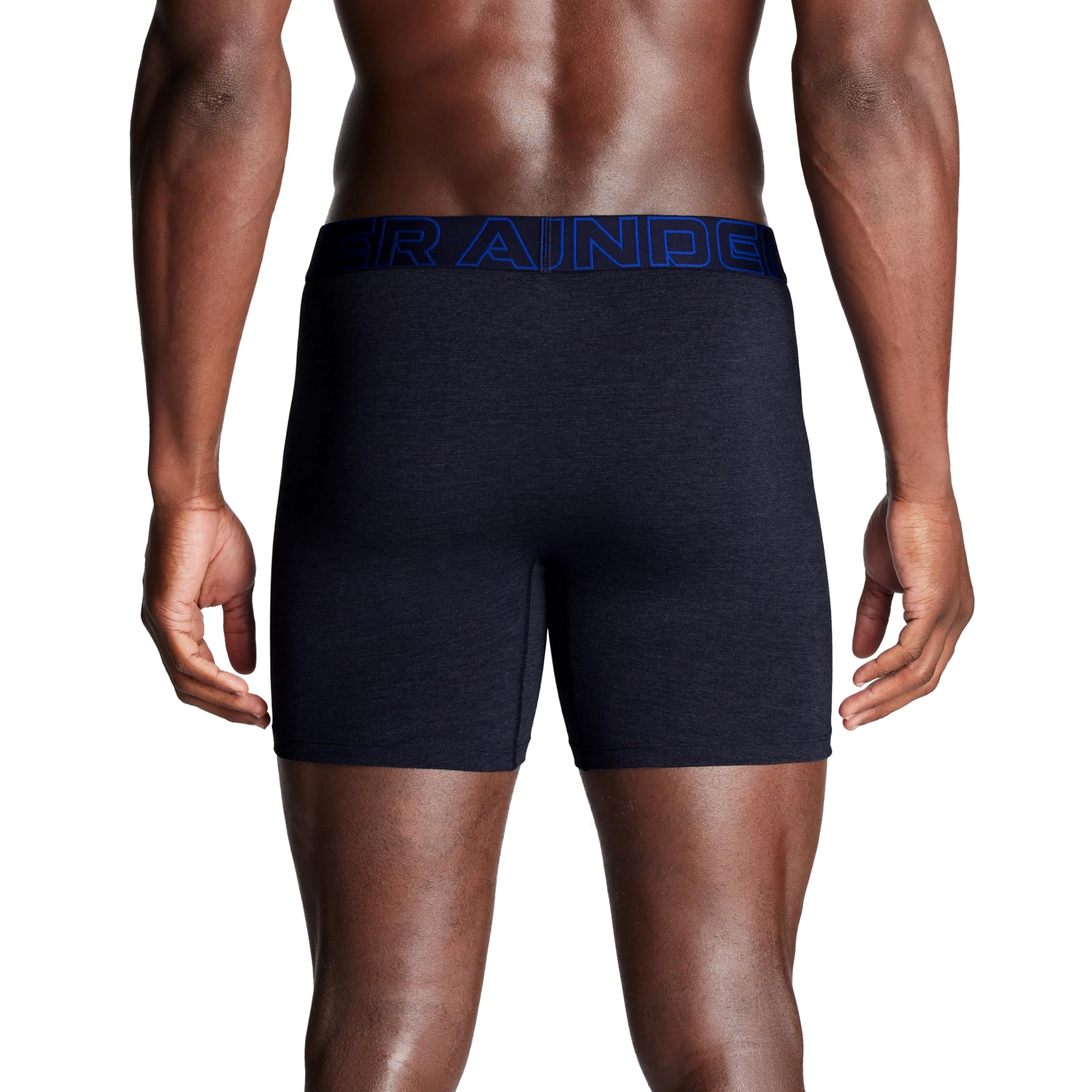 Under Armour Men's Performance Cotton 6" 3 Pack Solid Boxer Briefs, Boxers de los Hombres, Midnight Navy Heather/Steel Heather/Royal,