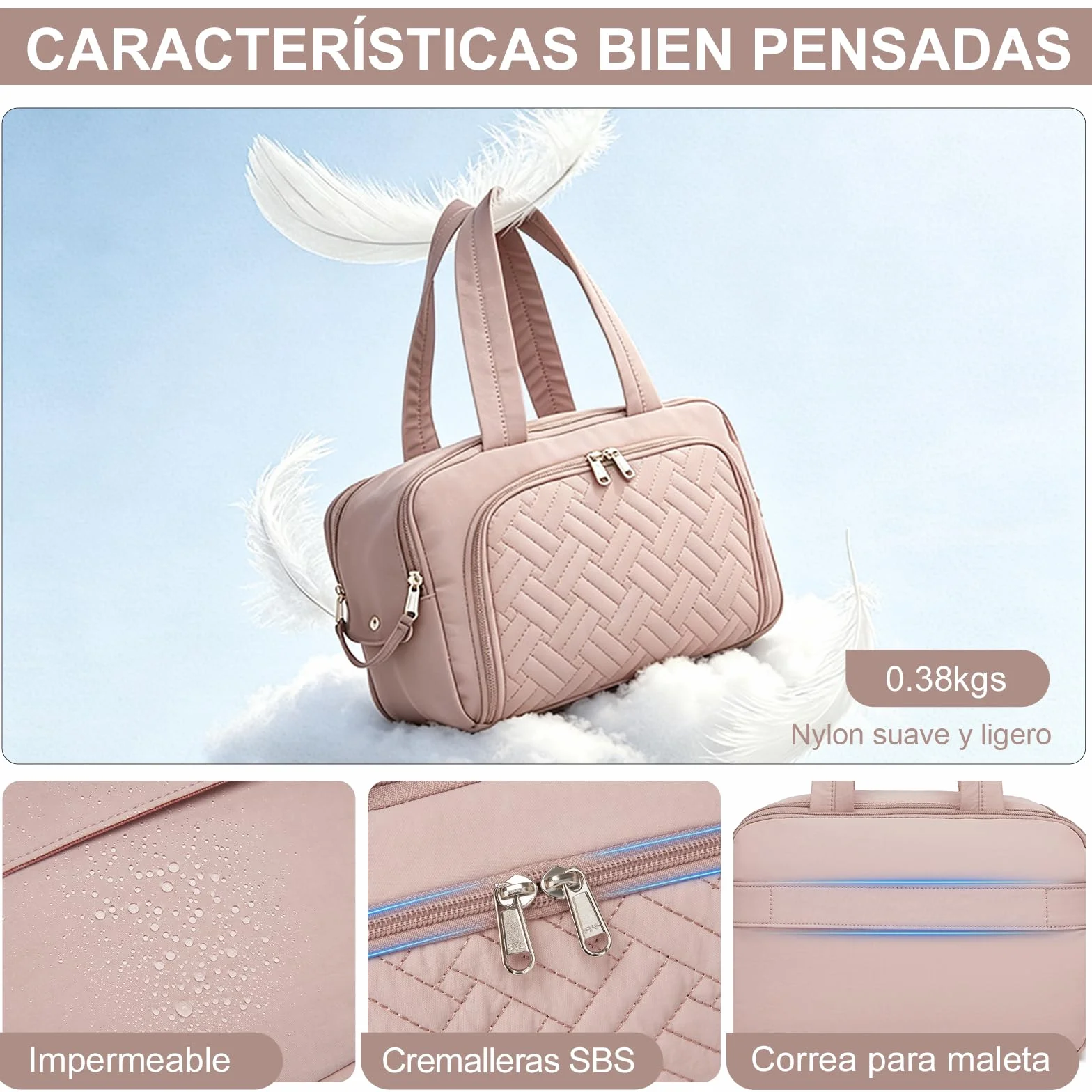 Kono Neceser Mujer de Viaje Grande Neceser Maquillaje Impermeable Bolsa de Aseo con Gran Apertura Organizador de Artículos de Tocador y Cosméticos