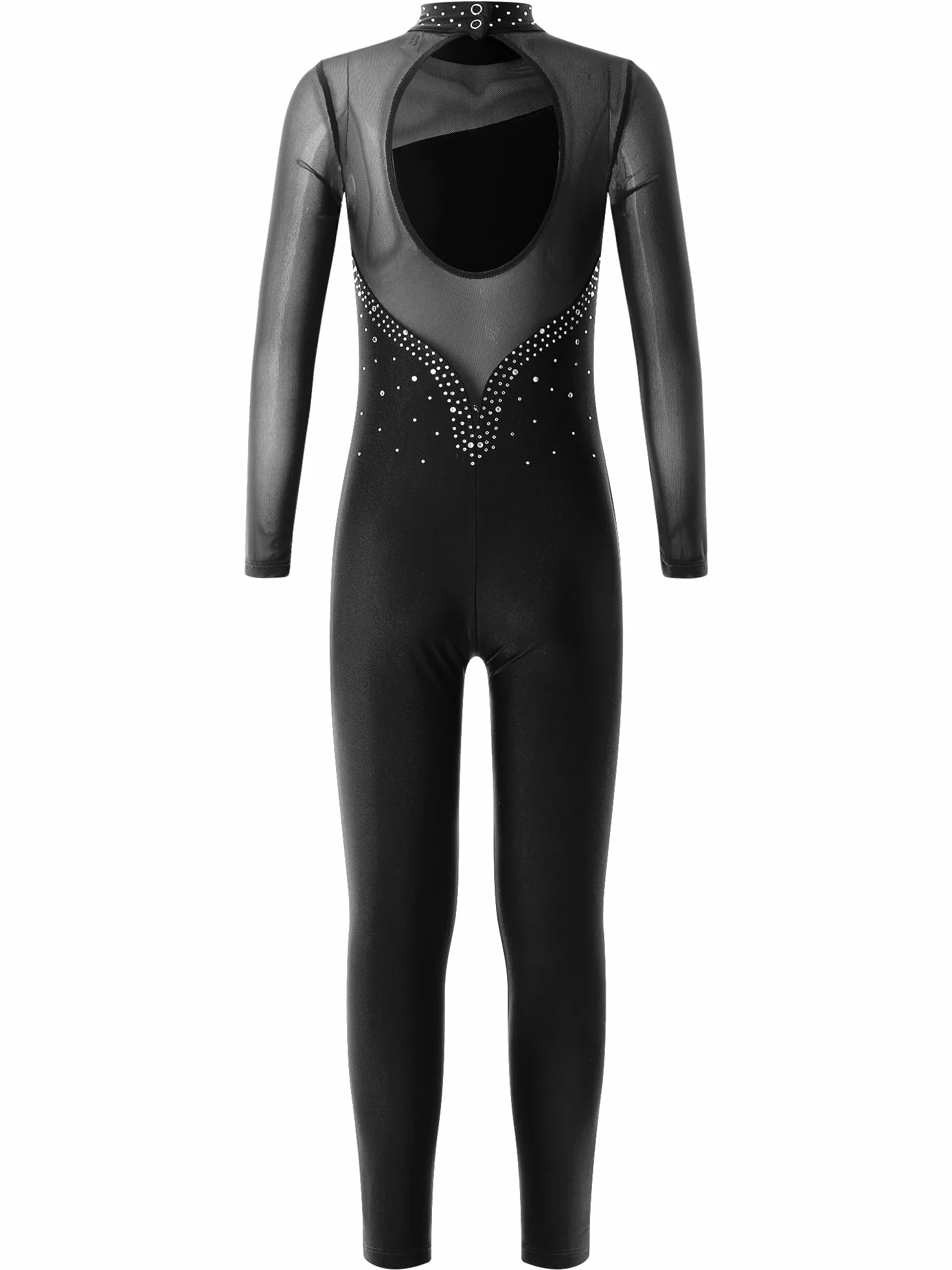 Alvivi Maillot Danza Niña Manga Larga Mono Deporte de Entero Jumpsuit Elástica Leotardo Gimnasia Medias de Ballet Disfraz Bailarina