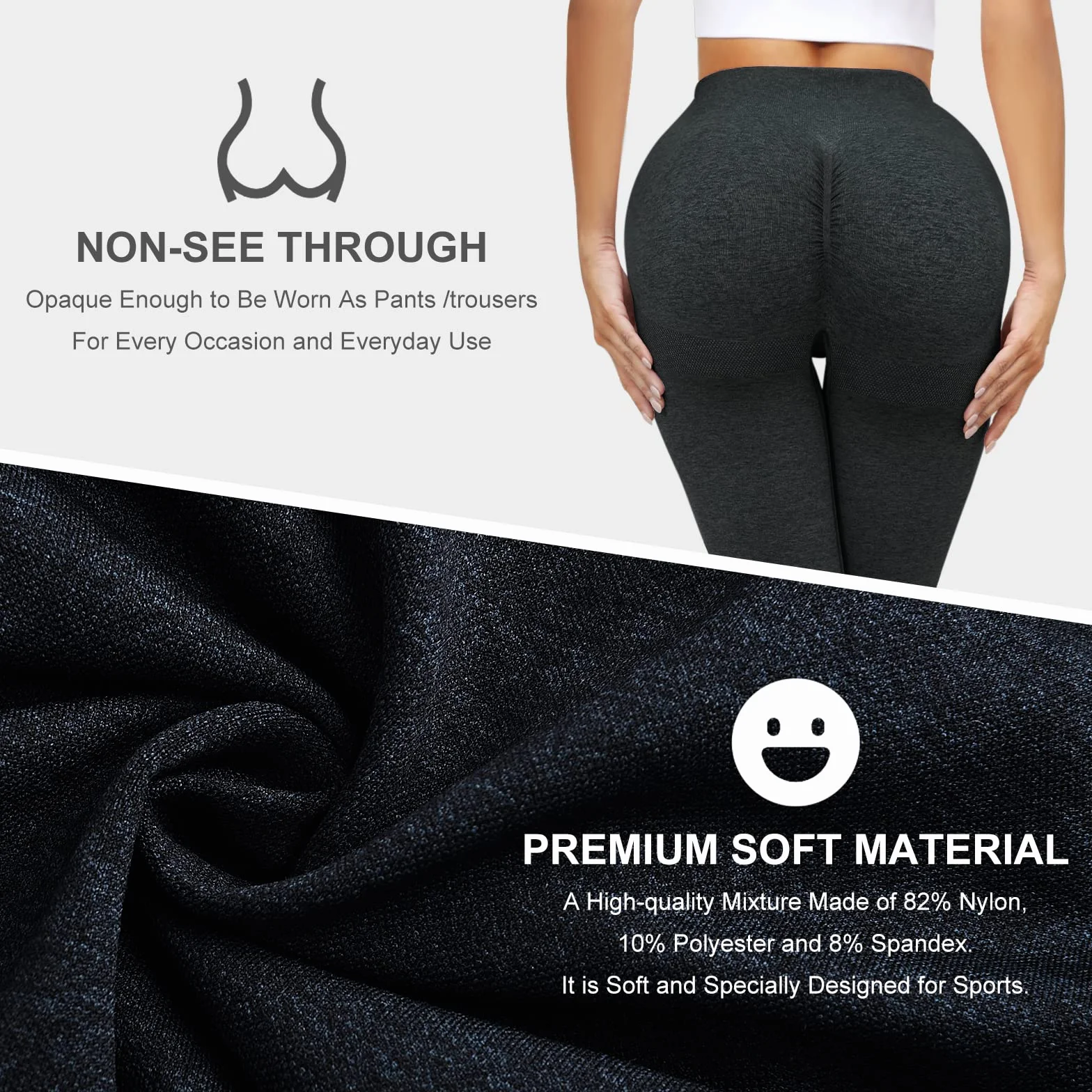 Leggins Mujer Push Up 3/4 Capris Mallas Pantalones Deportivos Anticeluliticos Yoga Leggings de Cintura Alta Elásticos Barriga Control Pantalones Deporte para Fitness Correr