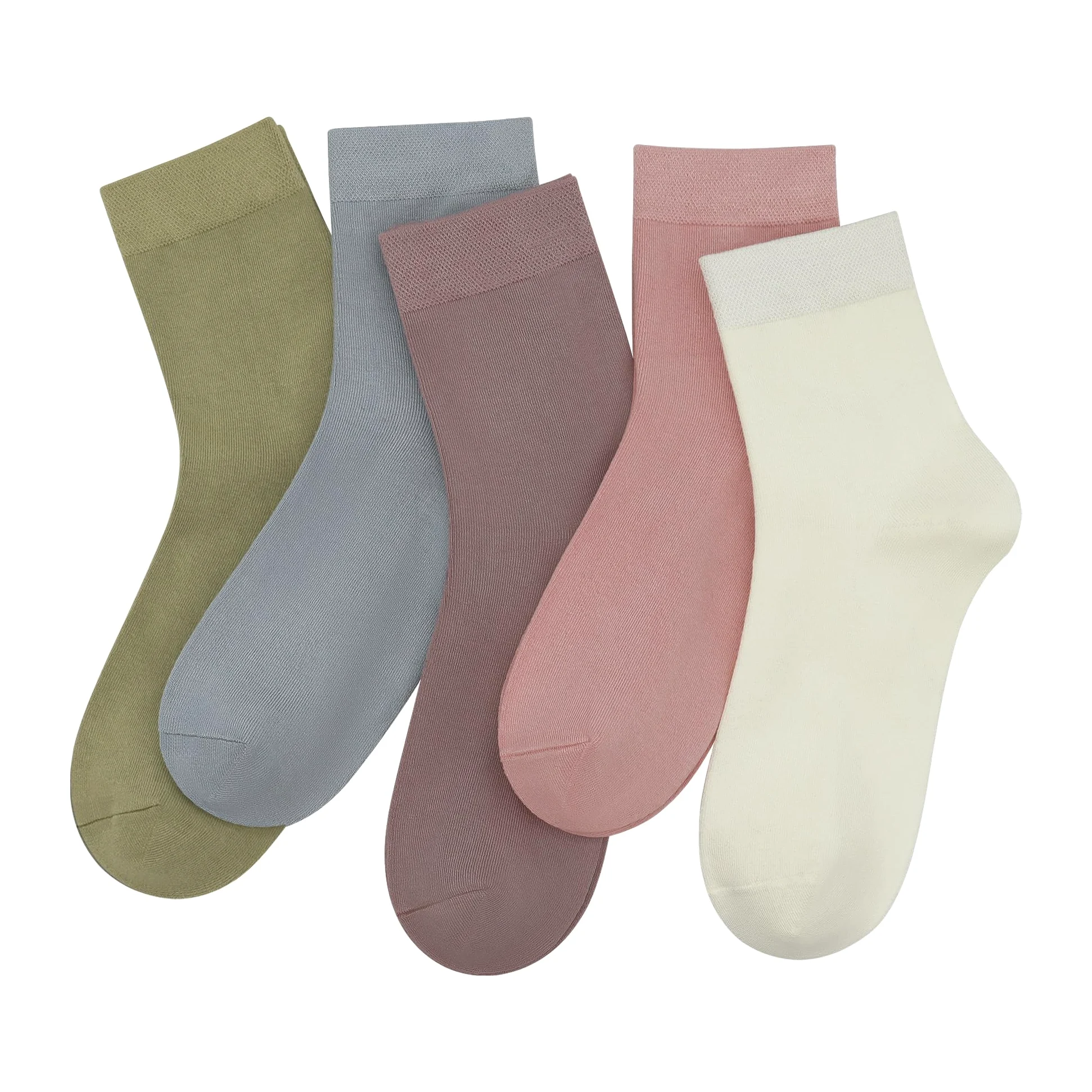 Calcetines tobilleros de bambú para mujer, altura de tobillo, ligeros, antiolor, suaves, transpirables, 5 pares