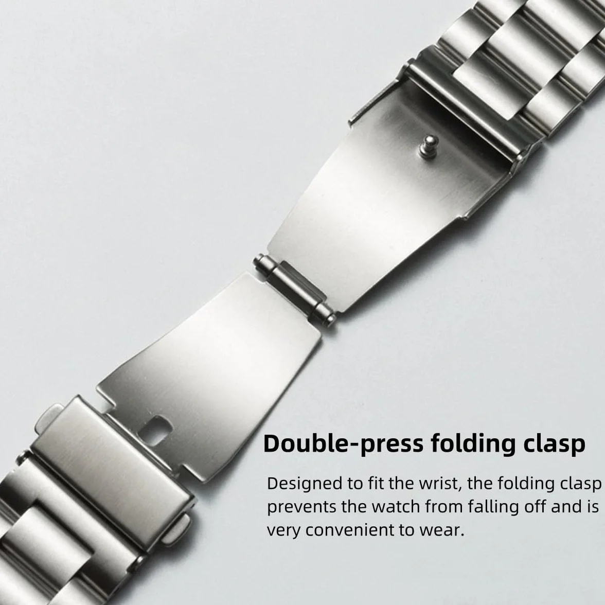 Correas de Reloj Meta de Acero Inoxidable 16mm 18mm 20mm 22mm 24mm Correa de Repuesto Macizo Cepillado para Relojes y Smartwatches de Mujer Brazalete de Metal Hombres Mujeres