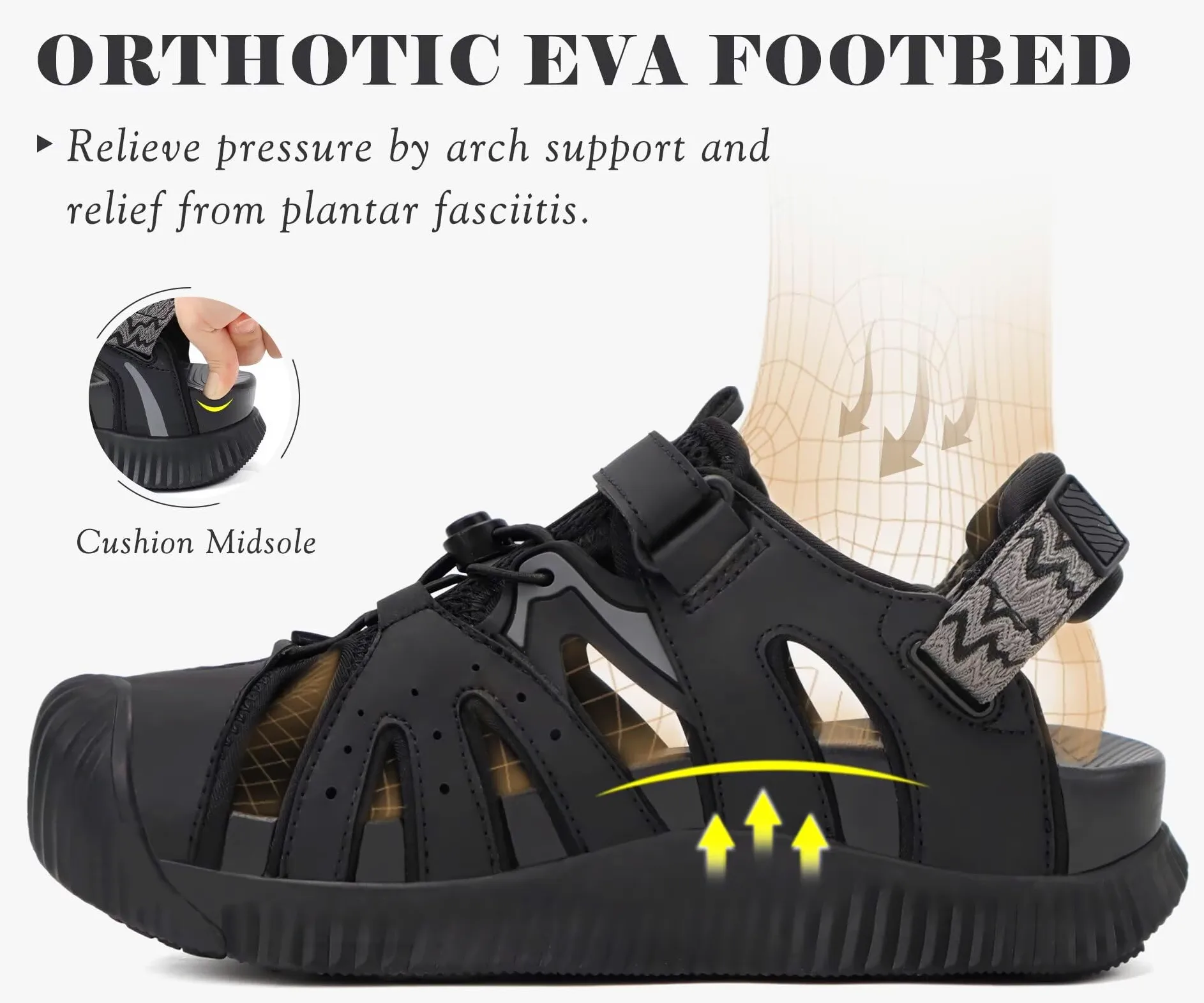 KuaiLu Sandalias Senderismo Mujer Cerradas Ajustables Zapatos De Agua | Acolchado CóModo Transpirable, Ideal Para Verano Deporte Playa Y Viaje Antideslizantes Sandalias Pescador EU36-43