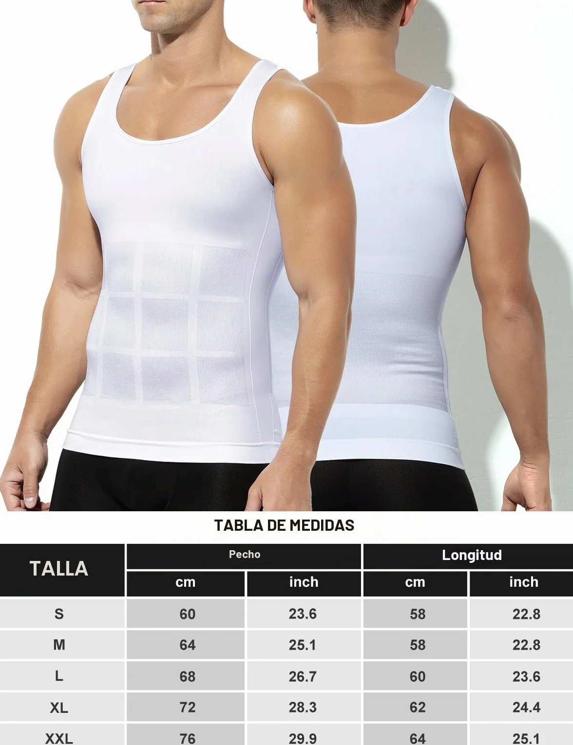 Casey Kevin Camiseta Reductora Hombre Faja Chaleco Camisa de Compresión Slim para Hombres