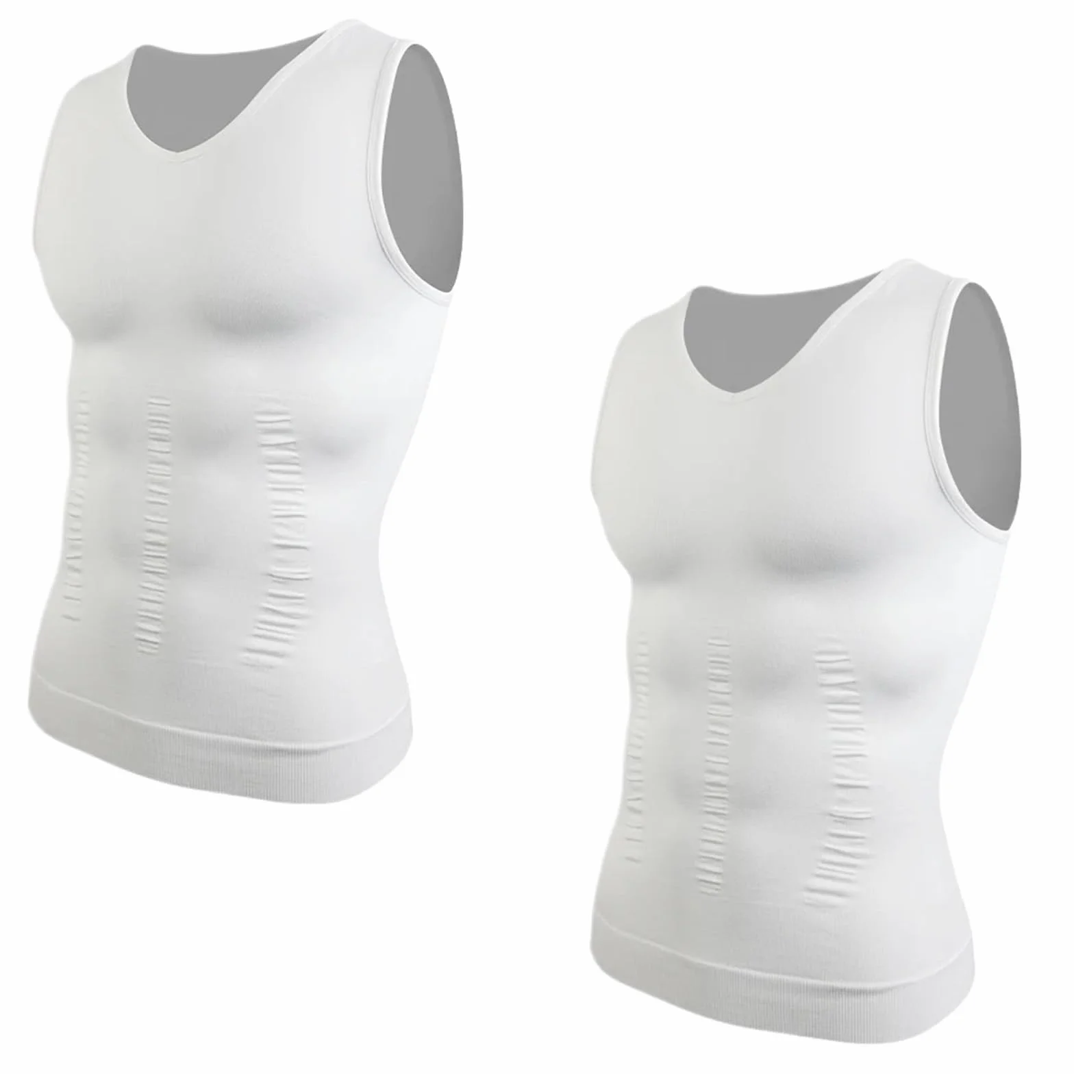 Faja Chaleco Hombre Camiseta de compresión con Cuello en V for Hombre 2 Piezas