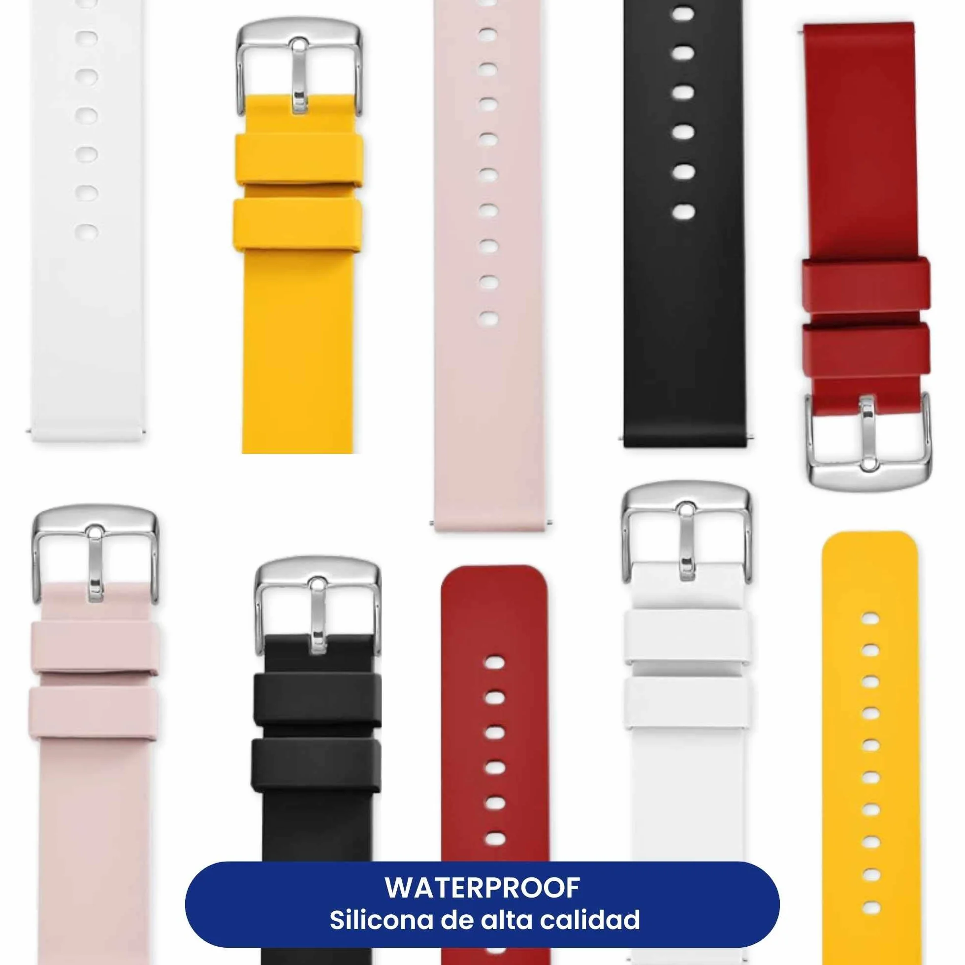 TECHZOCO Correa reloj silicona, Banda de Reloj de Silicona, Correa de Reloj Deportiva, Banda de Reloj Universal, Pulsera de Reloj Silicona, liberación rápida