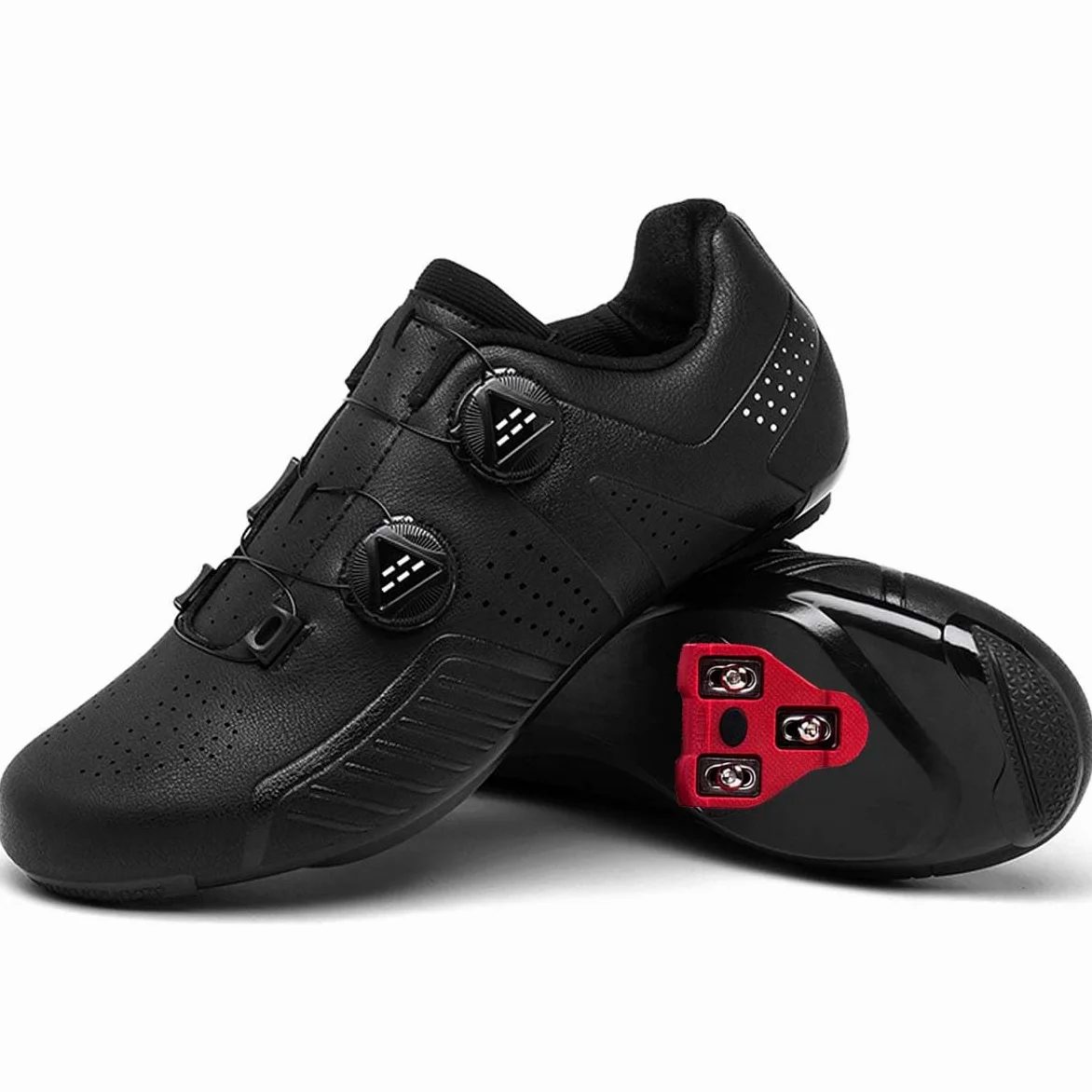 Zapatillas Ciclismo para Hombre, Zapatos Bicicleta de Carretera | Transpirables Antideslizantes Compatibles con Look System Estatica Spinning para Interiores Y Outdoor