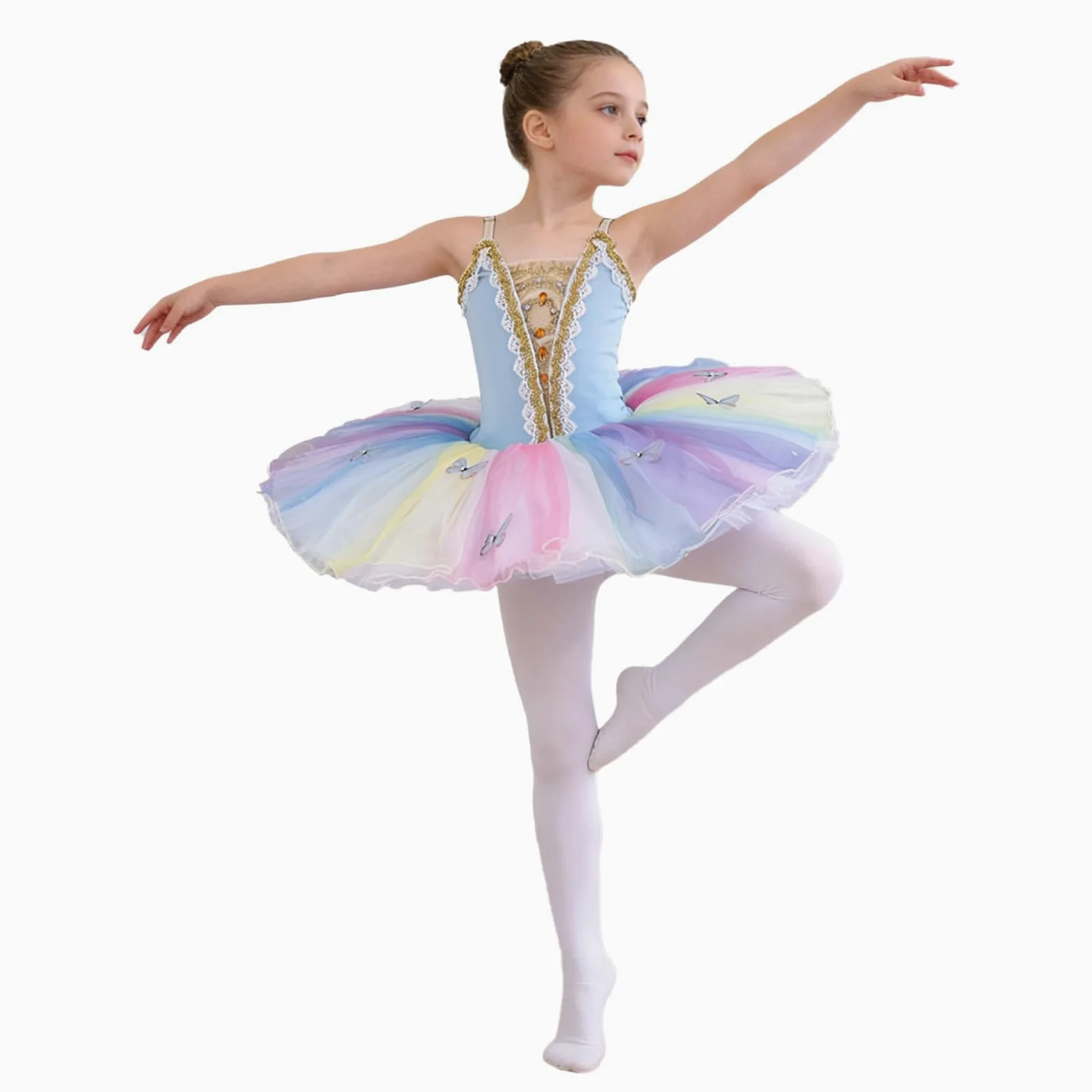 inlzdz Niños Maillot De Ballet Vestido Tutu Bailarina Body Clásico Patinaje Artístico Competición