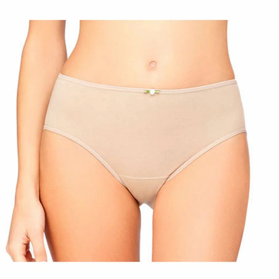 AVET - 3267 Pack de 6 Braga Mujer Alta Algodon sin Costuras Color: Arena Talla: XXL