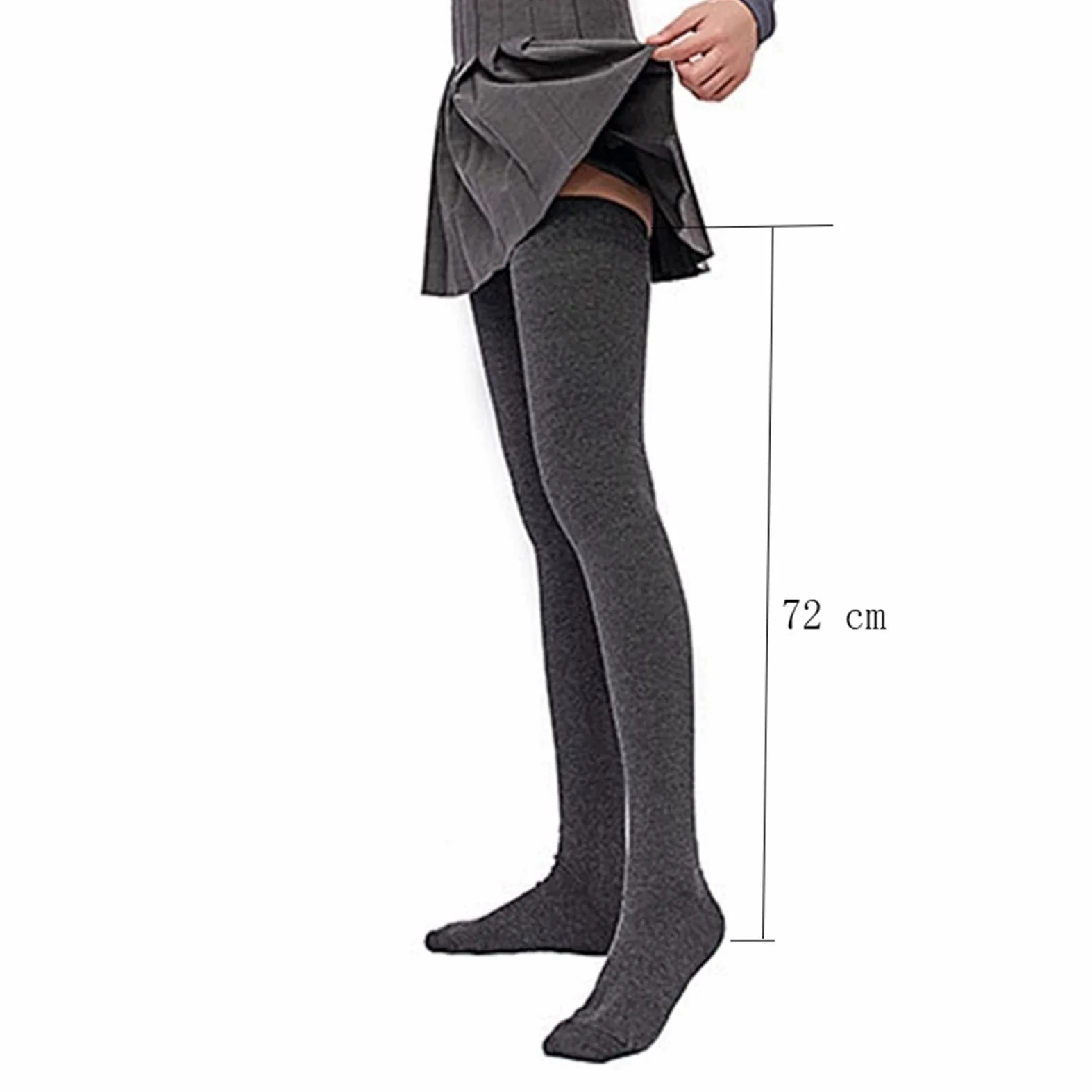 Medias de mujer Calcetines altos Super Elástico Plus Talla Medias for mujer Calcetines sobre la rodilla Sólido Color de Sólido Grueso Grueso Calcetines de algodón 2 pares Calcetines de mujer(E)