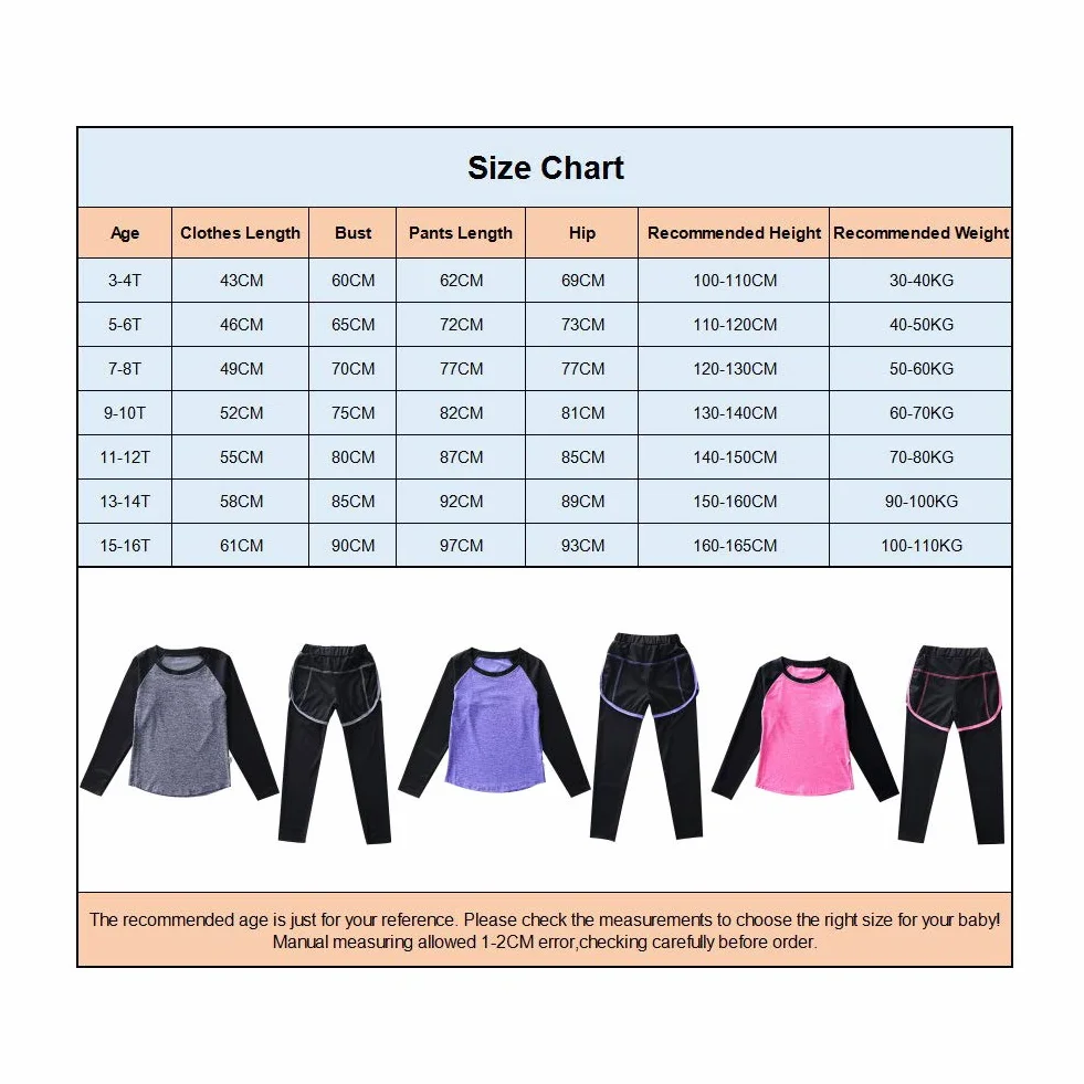 amropi Niñas Camisas Deportivas Tops y Jogging Yoga Larga Pantalones Conjunto Ropa Elástica Deporte Ejercicio Trajes por 3-16 años