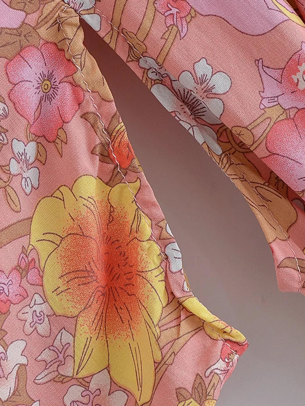 Disimlarl Kimono bohemio con estampado floral para mujer, mangas murciélago, maxi, bata de verano para bikini