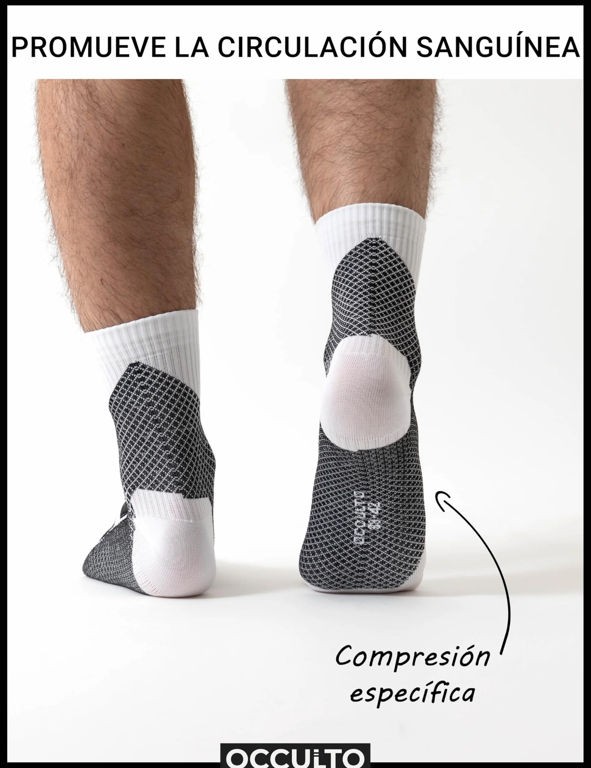 Occulto calcetines compresión fascitis plantar hombre 2 Pares