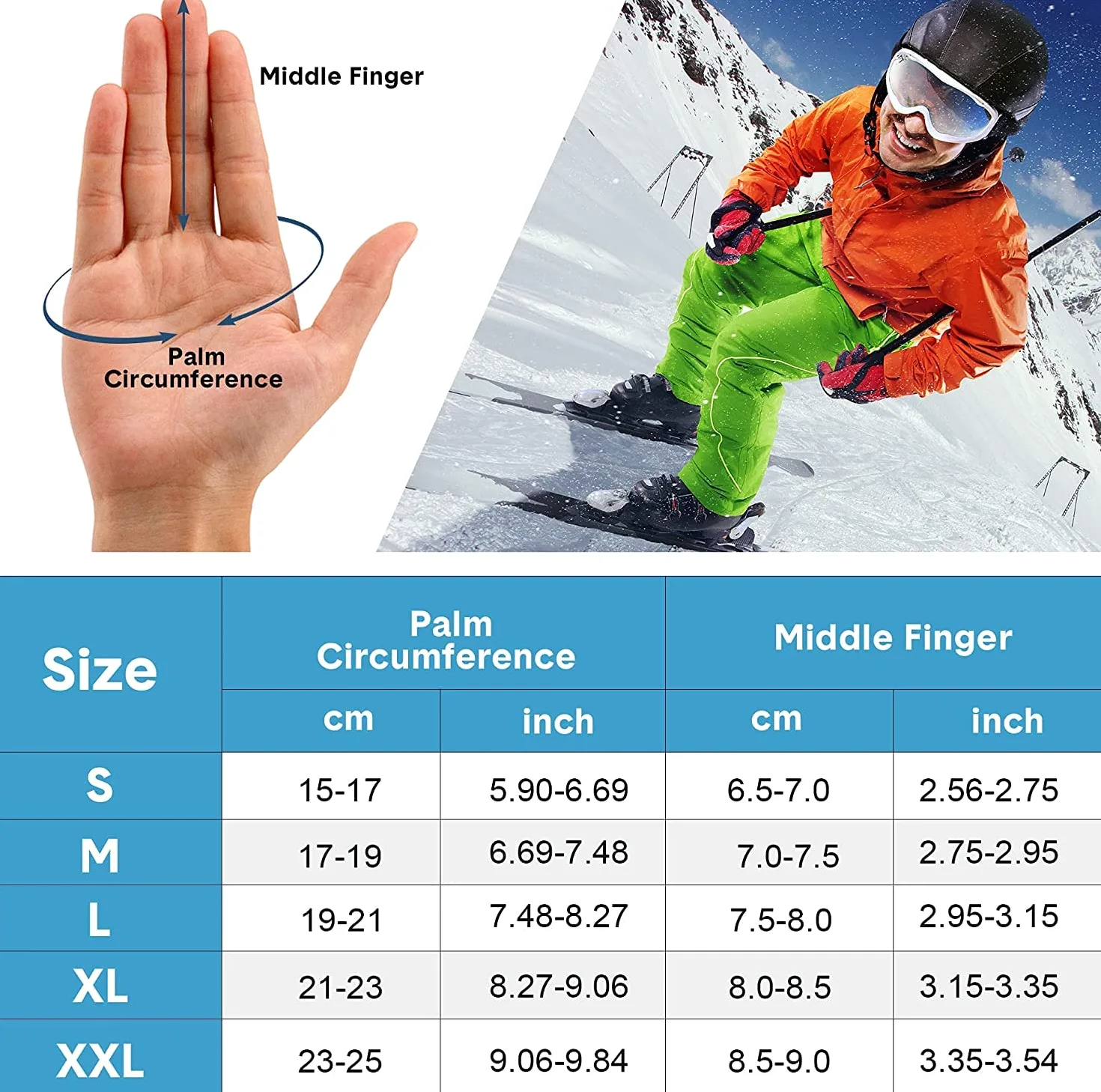 Manoplas Esquí Hombre Caliente Guantes Invierno Snowboard Impermeables Prueba Viento Térmica Thinsulate Mujer