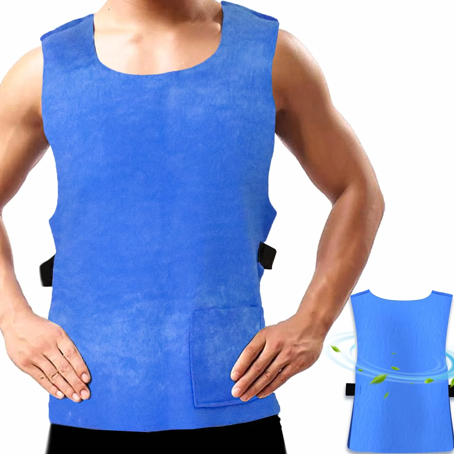 Chaleco refrigerante reutilizable para Hombres y Mujeres, chaqueta de refrigeración evaporativa de tejido PVA con ajuste ajustable para deportes al aire libre, senderismo y trabajo