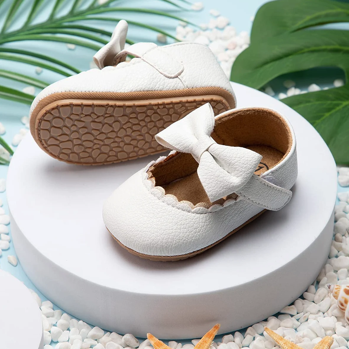 HsdsBebe Zapatos planos Mary Jane para bebés y niñas, con lazo, suela suave, antideslizante, para primeros pasos, zapatos de vestir de boda