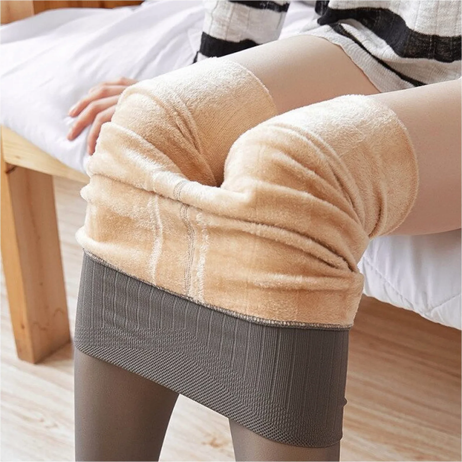 Panty Compresion Mujer 220 g de espesos de invierno más terciopelo medias cálidas medias pantyhose femme medias sexy alta cintura otoño Pantys Mujer (Color : Velvet, Size : B)