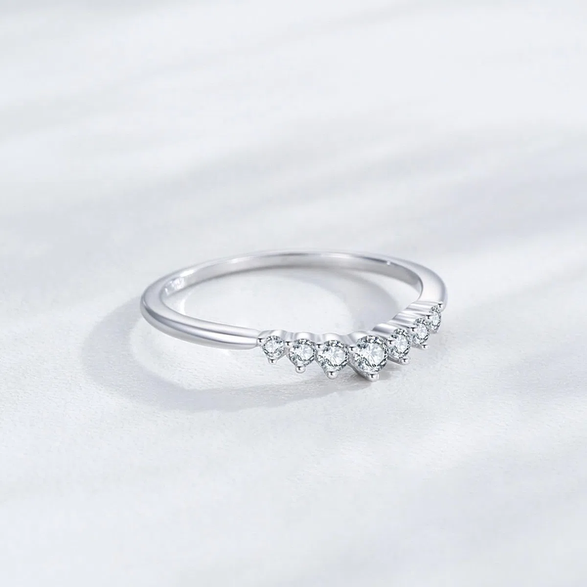 KnSam Anillo de oro blanco de 9 K/14 K/18 K, oro auténtico, anillo apilable clásico de 3 garras con diamante, alianzas de boda blanco y oro Au 375/585/750, talla 47-65