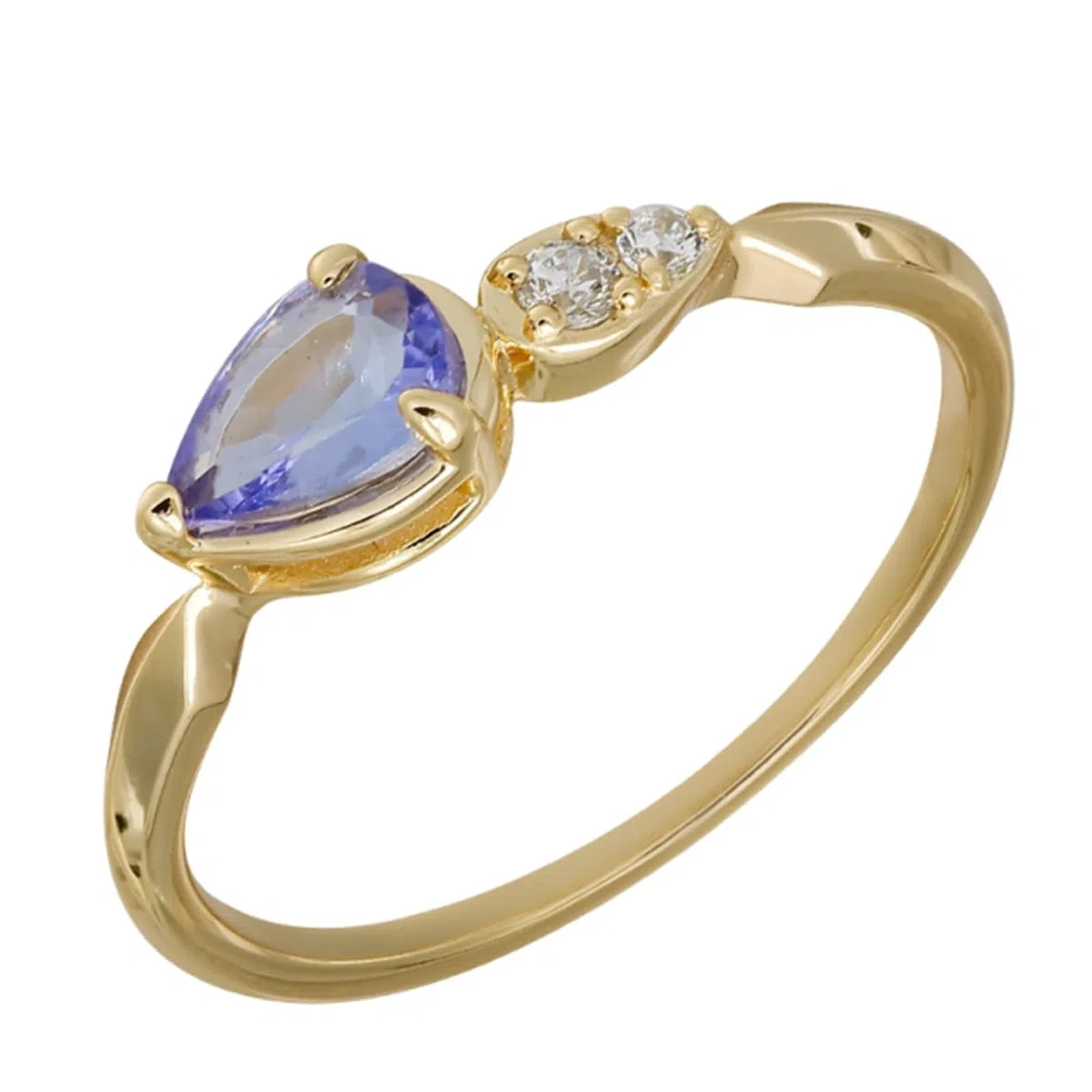 Alianzas de boda 9 K/14 K/18 K oro con gotas azul lila tanzanita lágrima anillos de boda