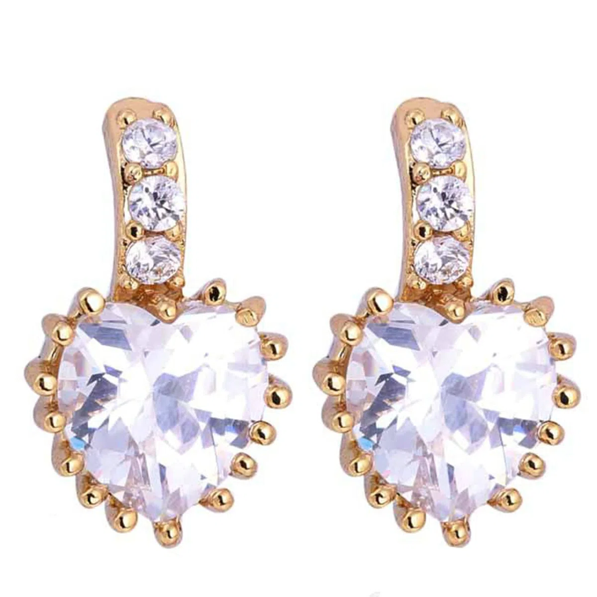 Pendientes de oro amarillo 585 para mujer, elegantes pendientes de corazón amatista, cumpleaños para novia, oro amarillo