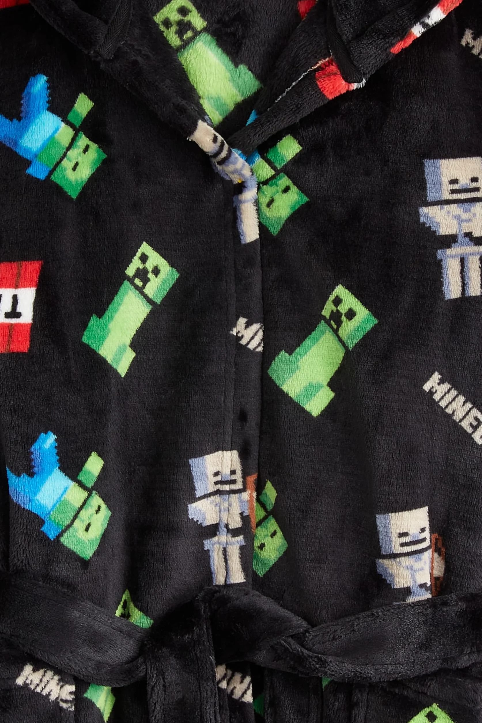 Minecraft Albornoz Niños Creeper Bata Adolescente Felpa Suave Capucha Cinturón Bolsillos Ropa Dormir Regalos
