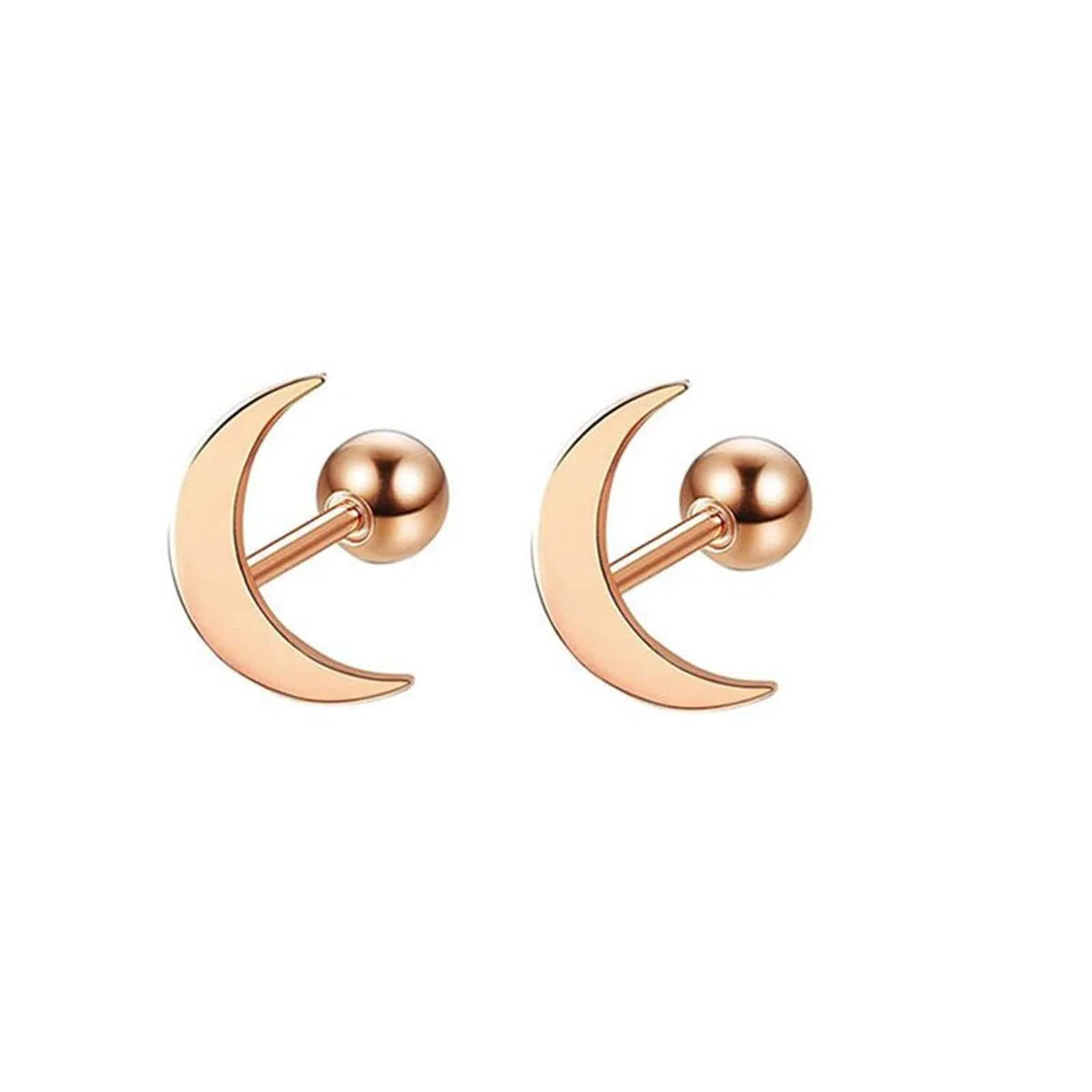 Oro Amarillo 9K / 14K / 18Kilates Pendientes para Mujer, Luna, Pendientes Oro para Mujer