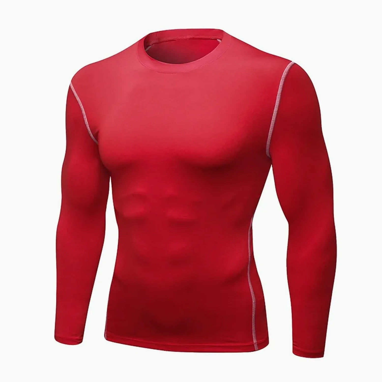 Camisa Funcional Ropa Interior térmica de Manga Larga for Hombre, Tops Finos Ajustados de Secado rápido elásticos for Fitness, Ropa de otoño e Invierno for Hombre(Gray,L (60-70kg))