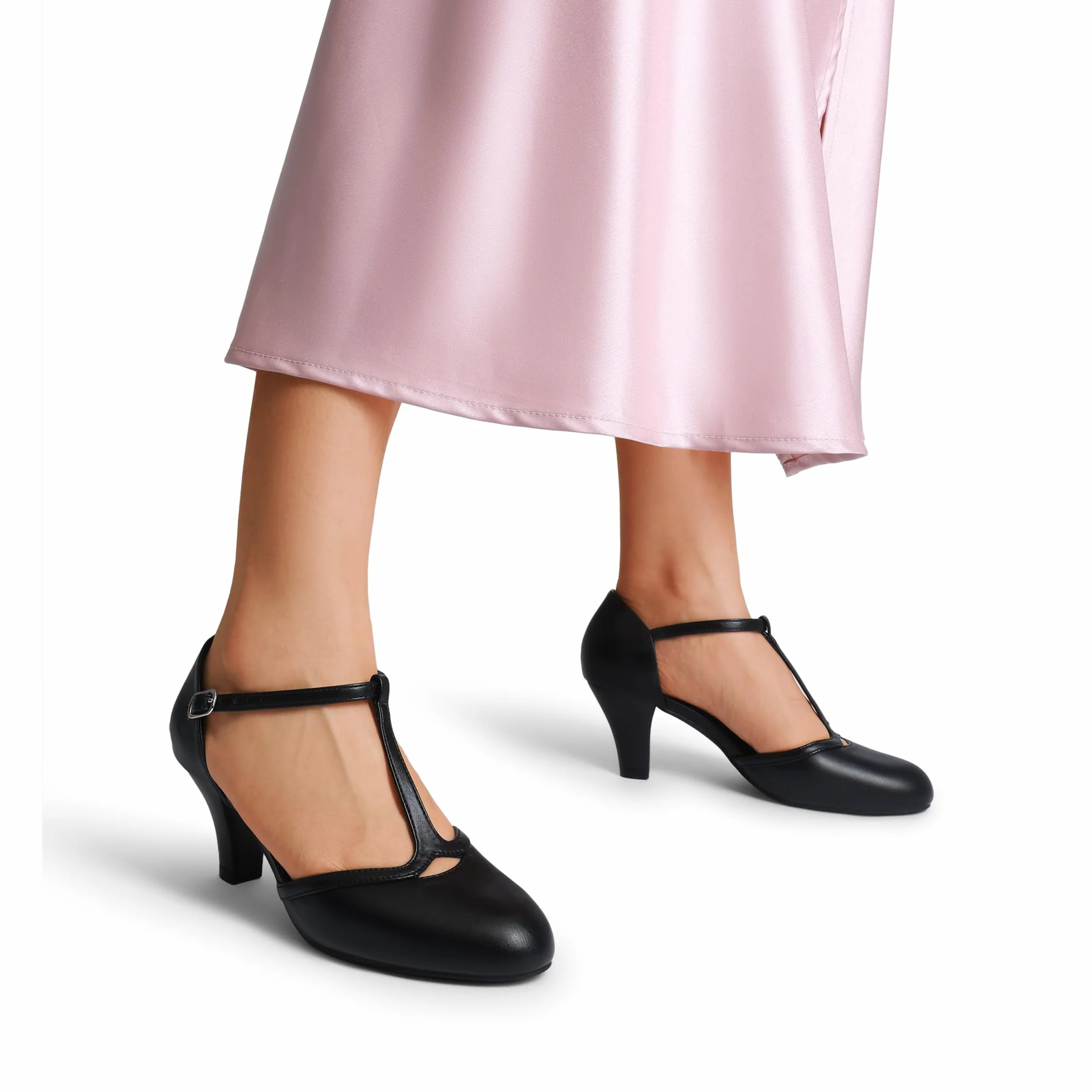 DREAM PAIRS Zapatos de Tacón Mujer Comodos Vestir con Correa en el Tobillo