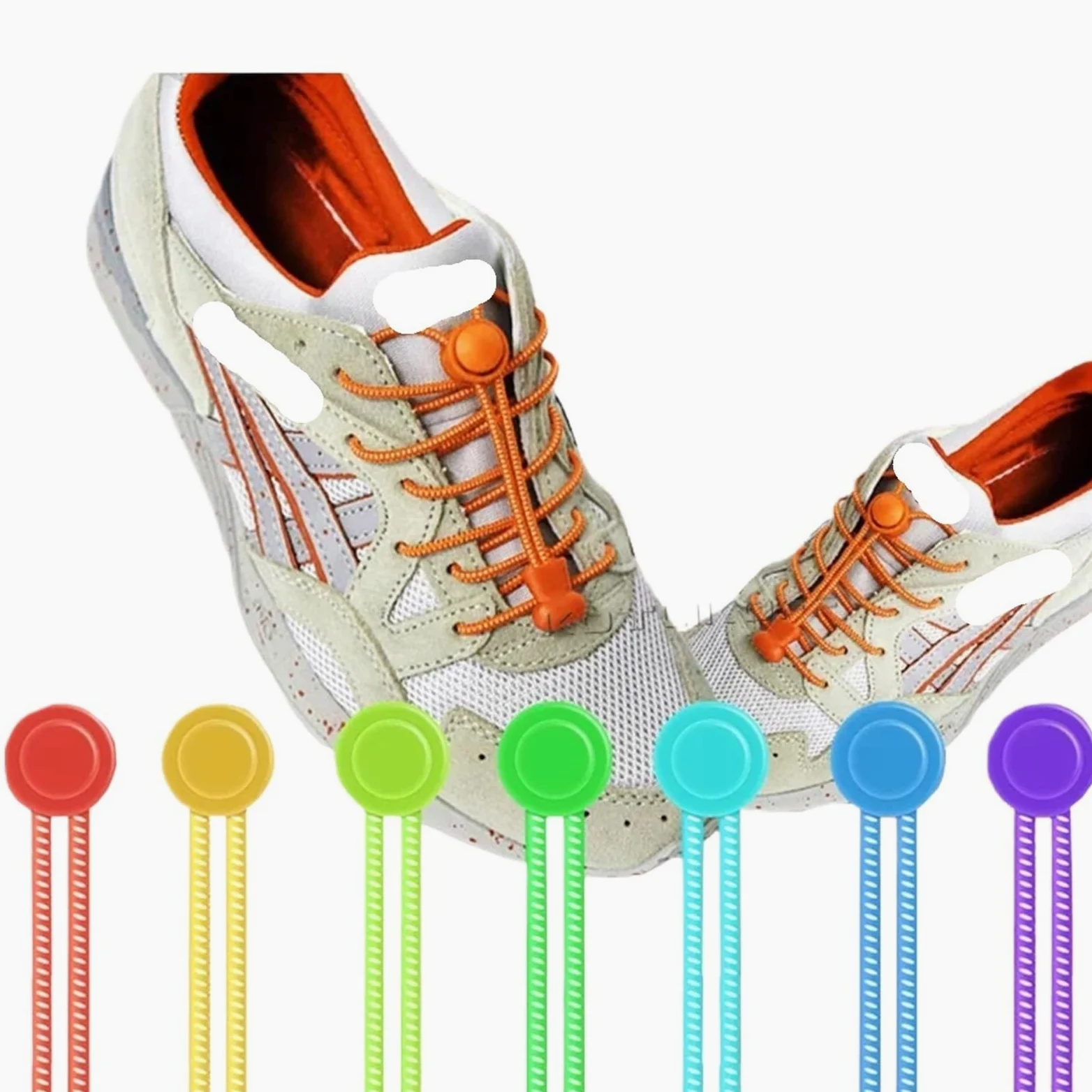 8 pares de cordones elásticos sin atar, con cierre rápido, for niños y adultos Para Zapatillas Deportivas