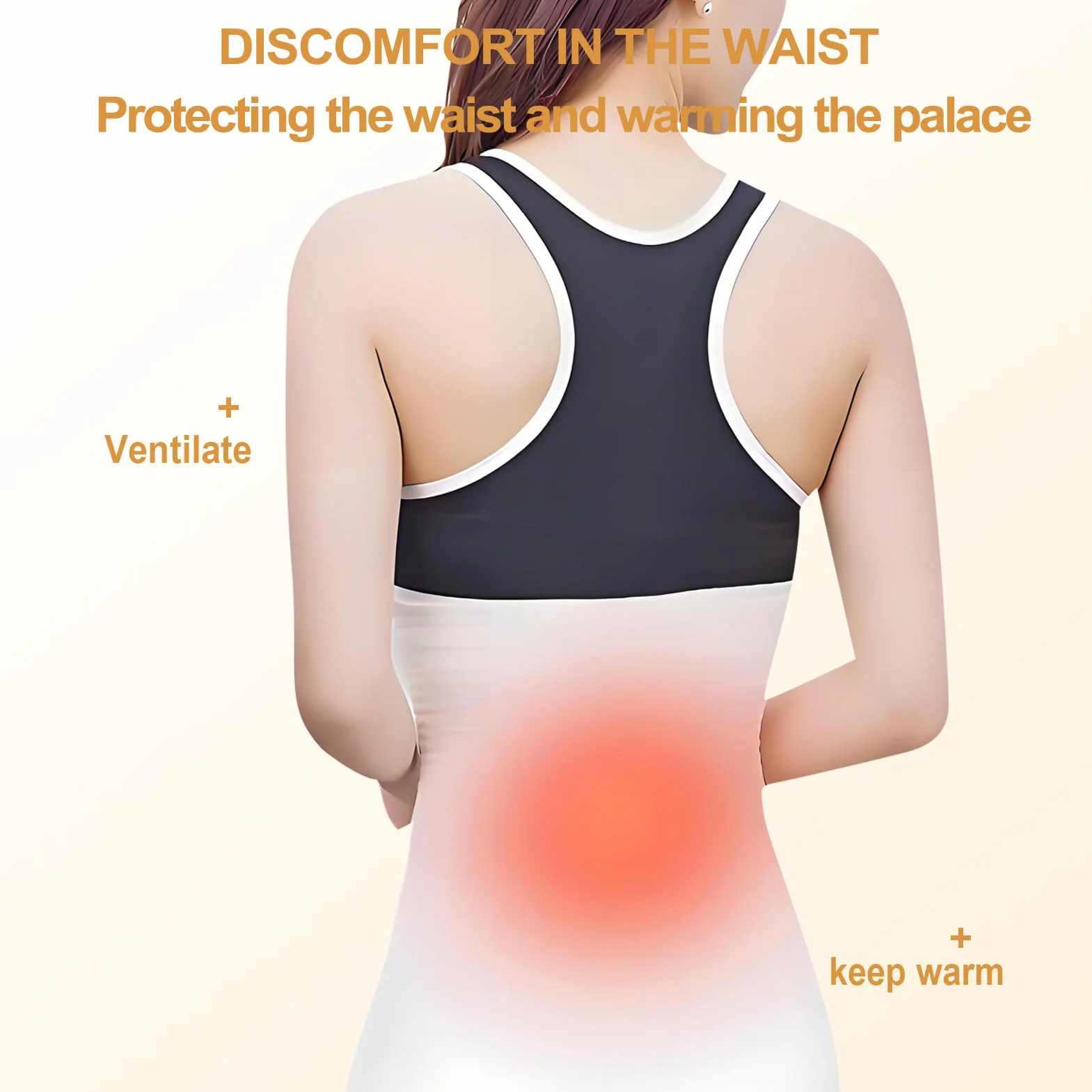Cinturón Térmico De Lana 100% Algodón Para La Espalda, Riñones Y Caderas Para Hombres Y Mujeres - 87% De Materiales Naturales, Color Crema, Ideal Para Deportes, Trabajo O Paseos, Calentador De Espalda