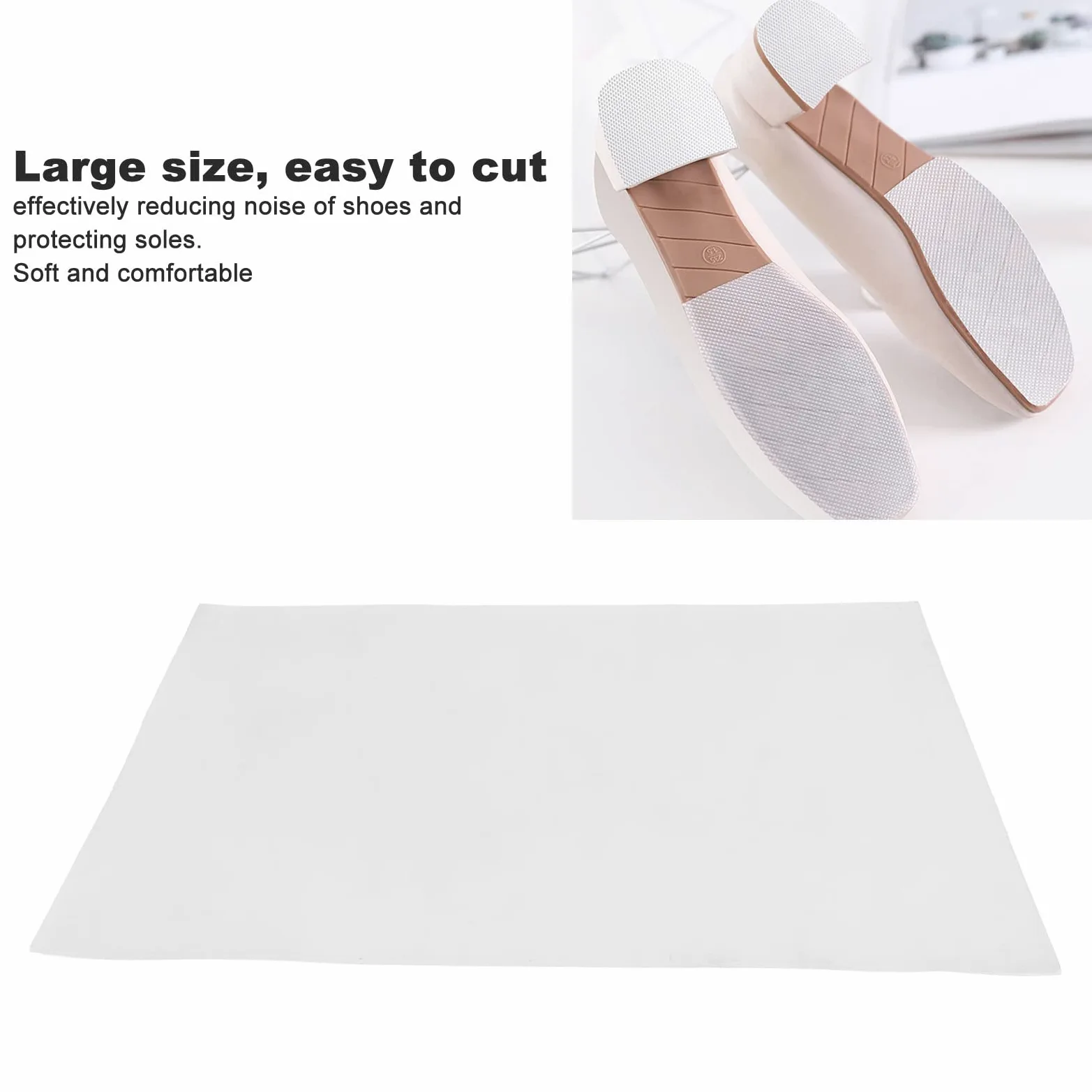 Protectores Antideslizantes para Suelas de Zapatos, lámina de Suela de Goma con Textura Antideslizante de 22,2 Pulgadas de Largo y 15 Pulgadas, Plantillas cómodas,