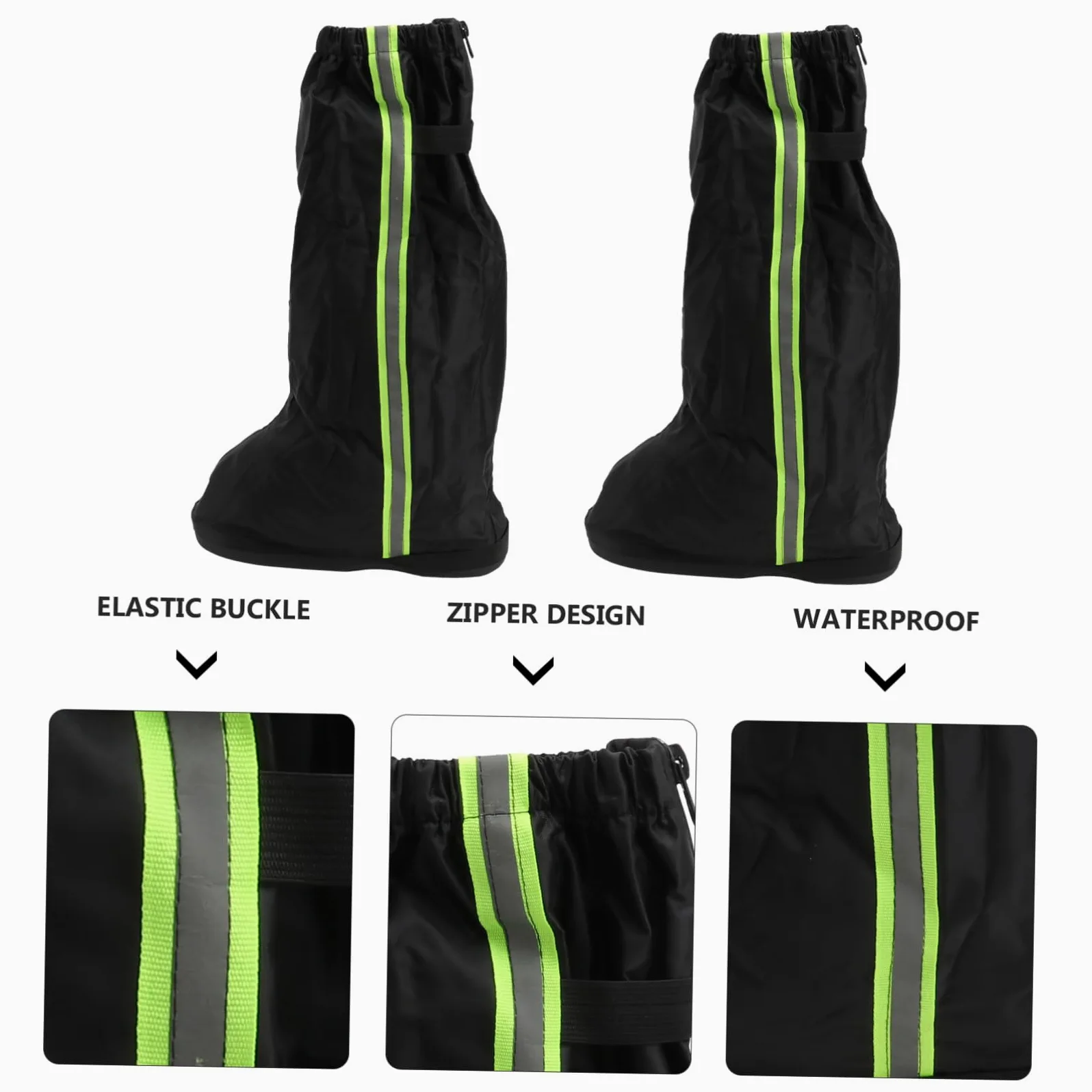 Polainas Impermeables para Exteriores y Senderismo, Cubre Zapatos De Tela Oxford Negra XXL, Resistentes Al Agua y Viento, Ajustables para Hombre y Mujer, Uso Trekking, Caza y Escalada