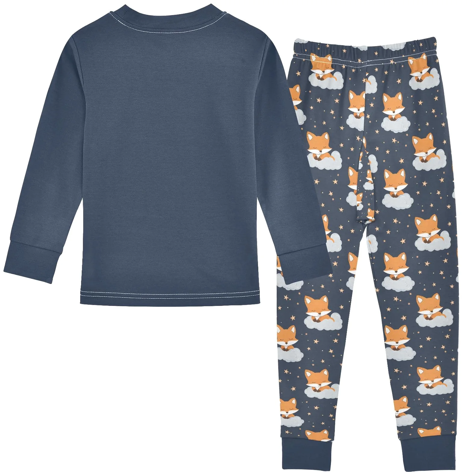 Mnsruu Lindo conjunto de pijama de zorro de algodón suave de manga larga de 2 piezas