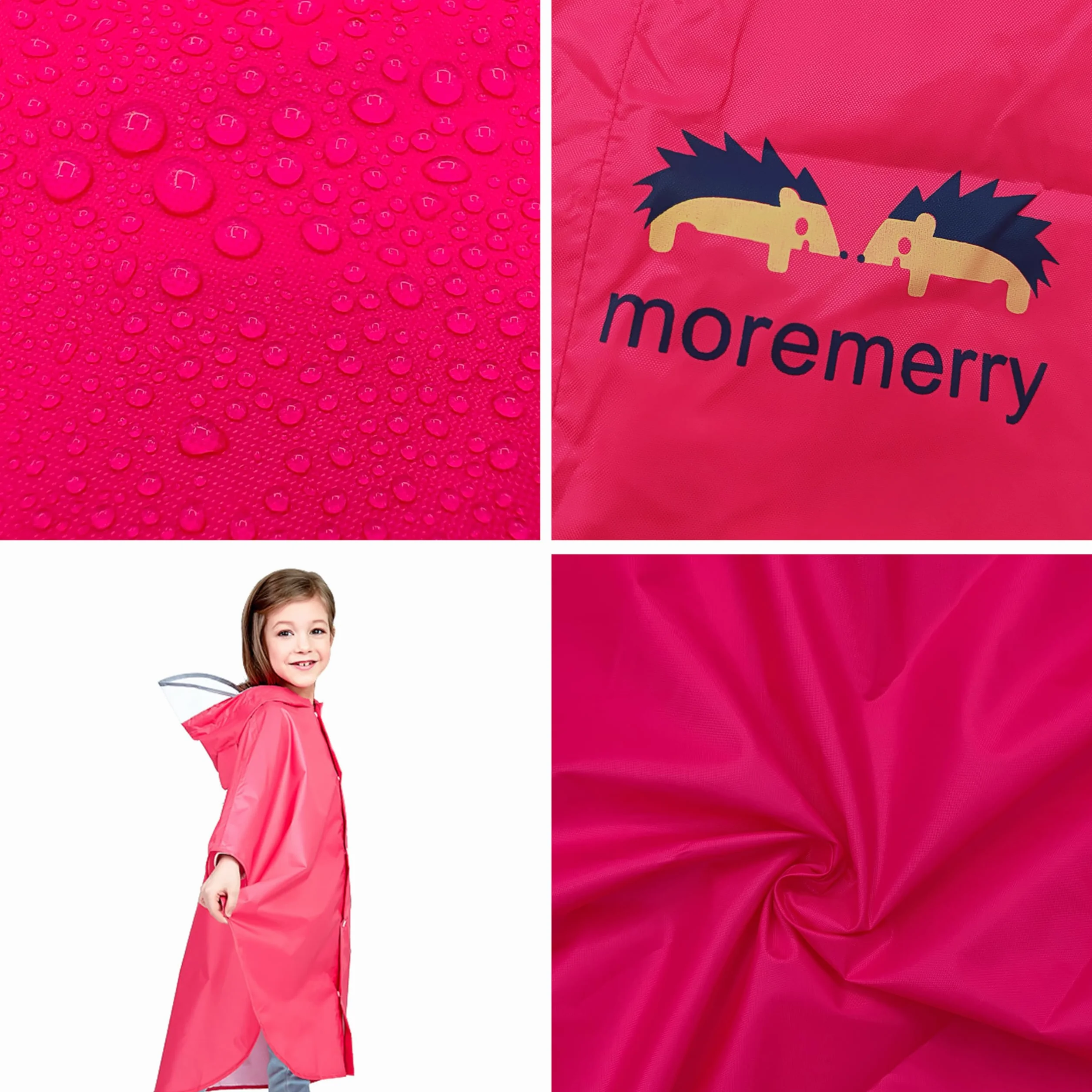 Chubasquero Niño Niña Poncho Impermeable Capa de Lluvia Niño Plegable Portátil con Bolsa Poncho Infantil Lluvia Chubasquero 100% Impermeable y Transpirable para Niños de 75-155 cm