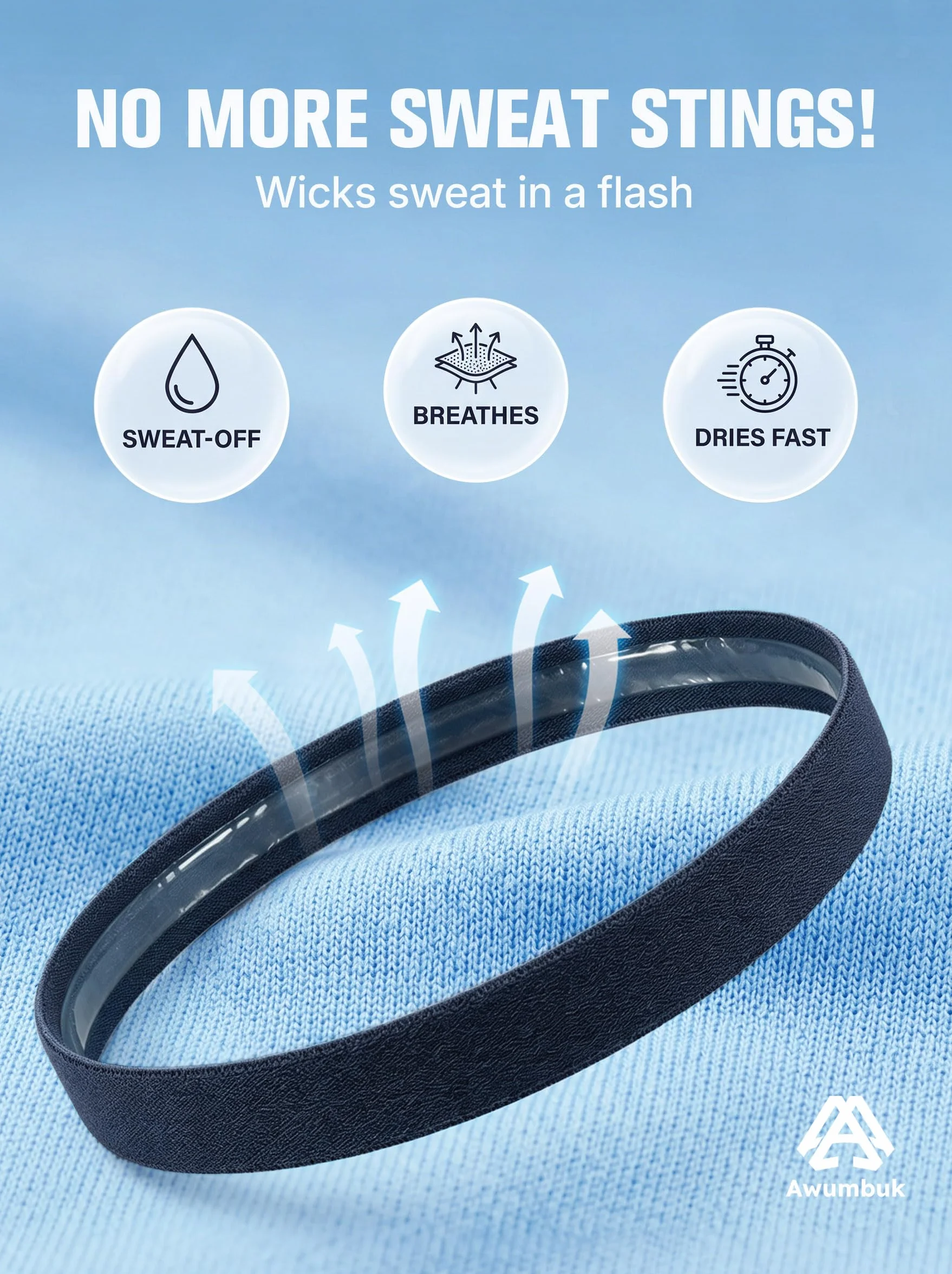 Awumbuk Cinta Pelo Deporte Niño, 5 Piezas Elastica Diadema Antideslizante para el Sudor Headbands Niño y Niña, para Fútbol, Correr, Yoga, Ciclismo, Baile
