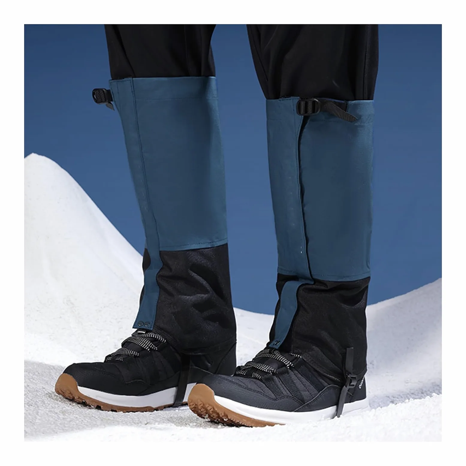Polainas For Piernas, Polainas For Botas De Senderismo Ligeras Y Ajustables, Polainas For Piernas Ajustables For Exteriores, For Escalada En Barro O Raquetas De Nieve(Blue,L)