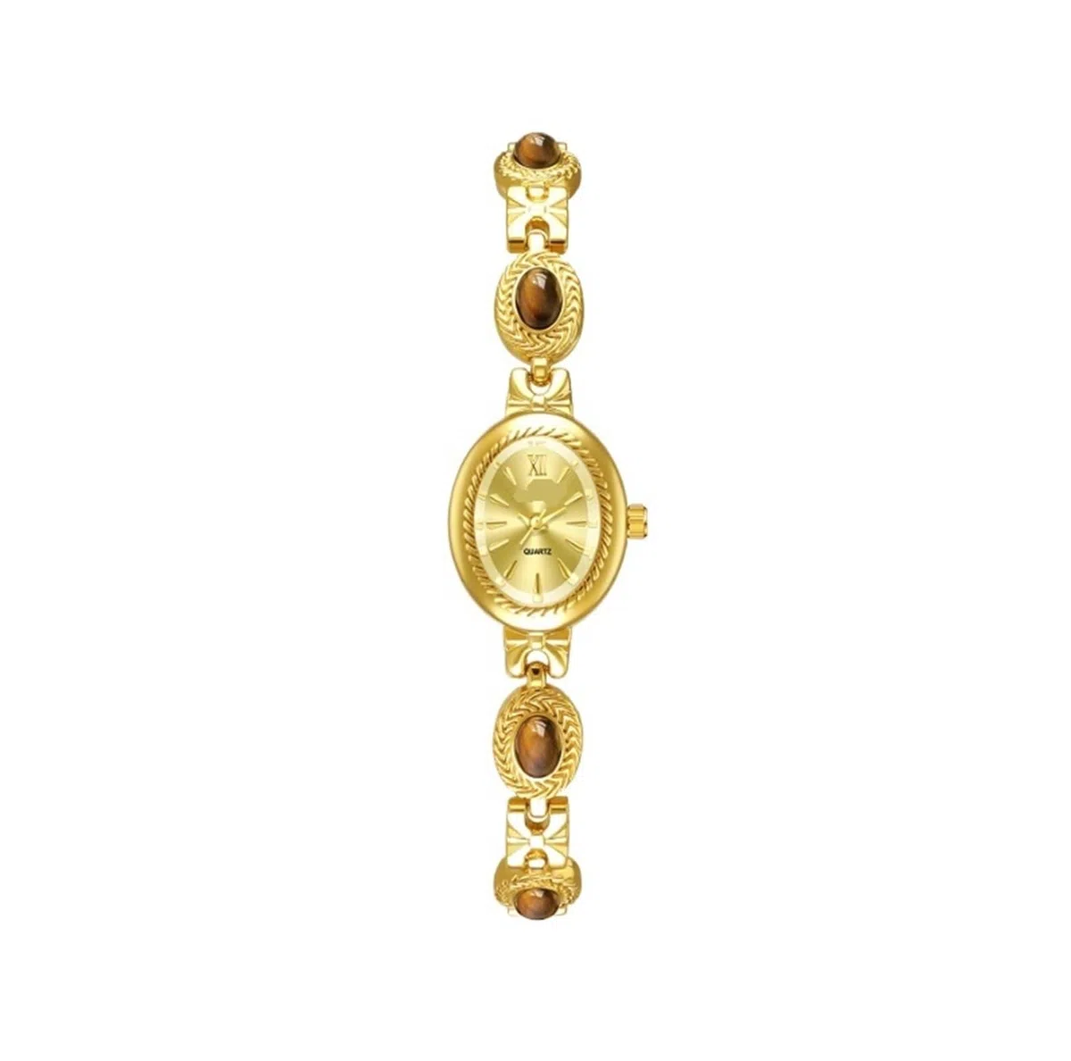 Relojes Vintage for Mujer, delicados Relojes de Esfera Ovalada, Elegantes y pequeños con Pulsera Dorada, Reloj de Pulsera Informal de Cuarzo for Mujer. Reloj de Pulsera