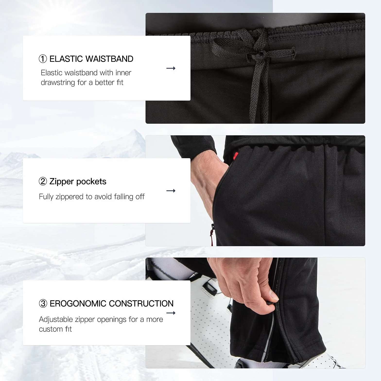 Santic Pantalon Bicicleta Hombre Largo Ciclismo MTB Invierno Térmicos