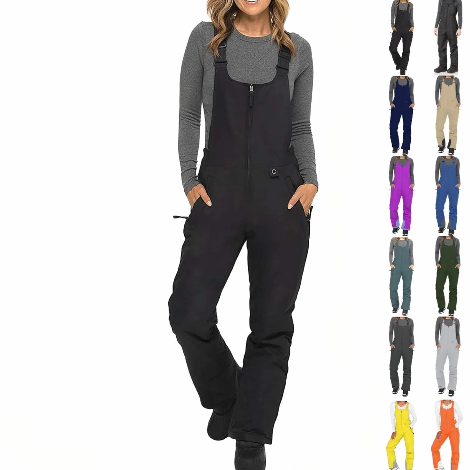 Pantalones de esquí impermeables para hombre y mujer, térmicos, resistentes al viento, talle alto, snowboard
