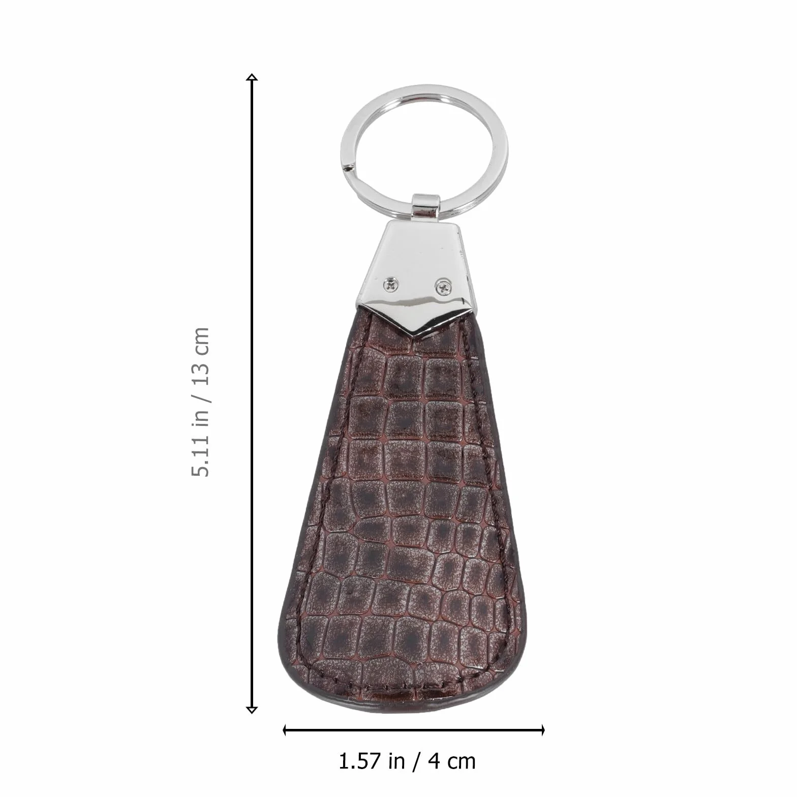 HOMSFOU Calzador Portátil de Cuero con Llavero 2 Unidades Negro y Marrón Textura Accesorio Viaje Cuidado del Calzado