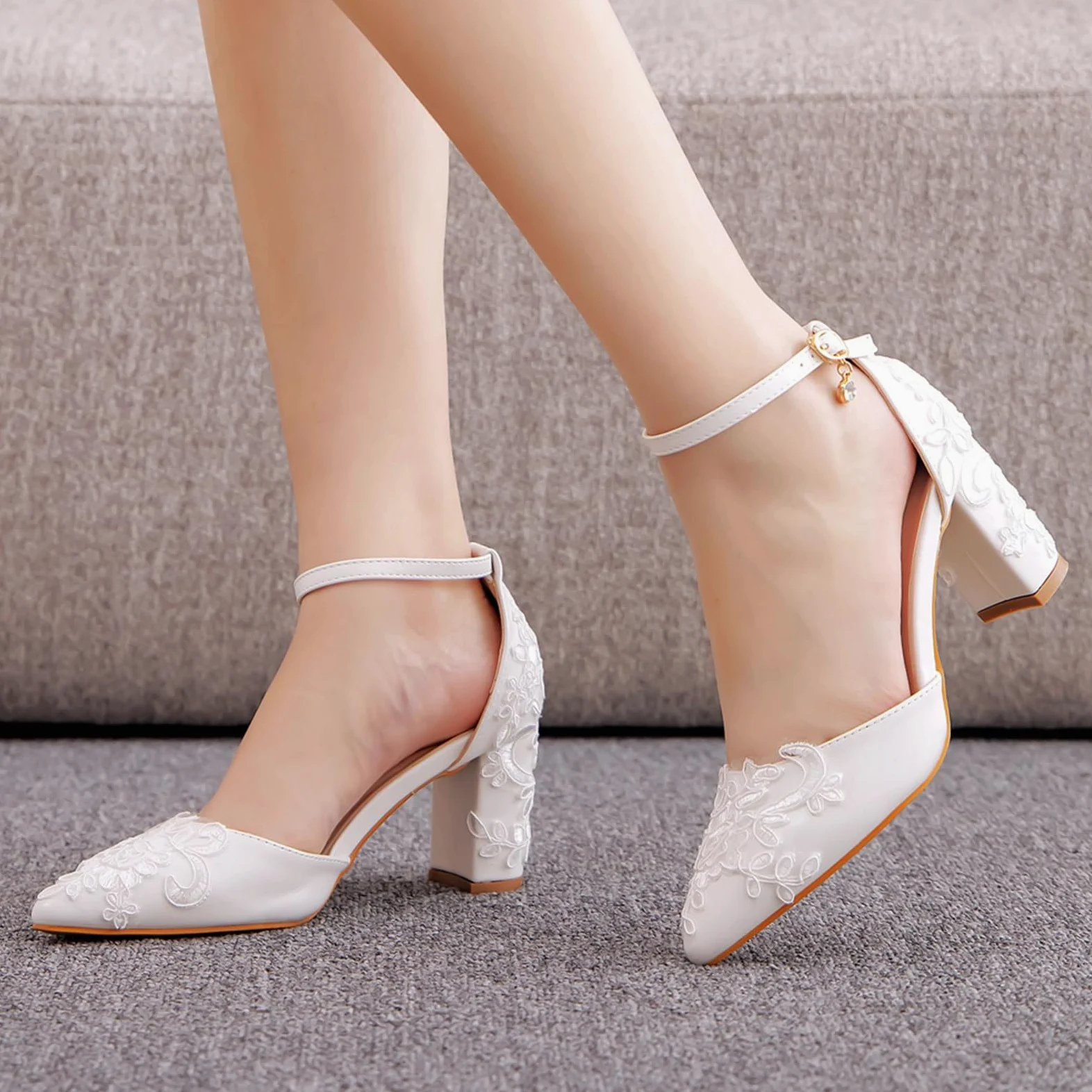 Zapatos de Boda para Mujer Zapatos de Novia de tacón Alto Zapatos de Fiesta de Punta Cerrada Zapatos de Vestidos de Fiesta
