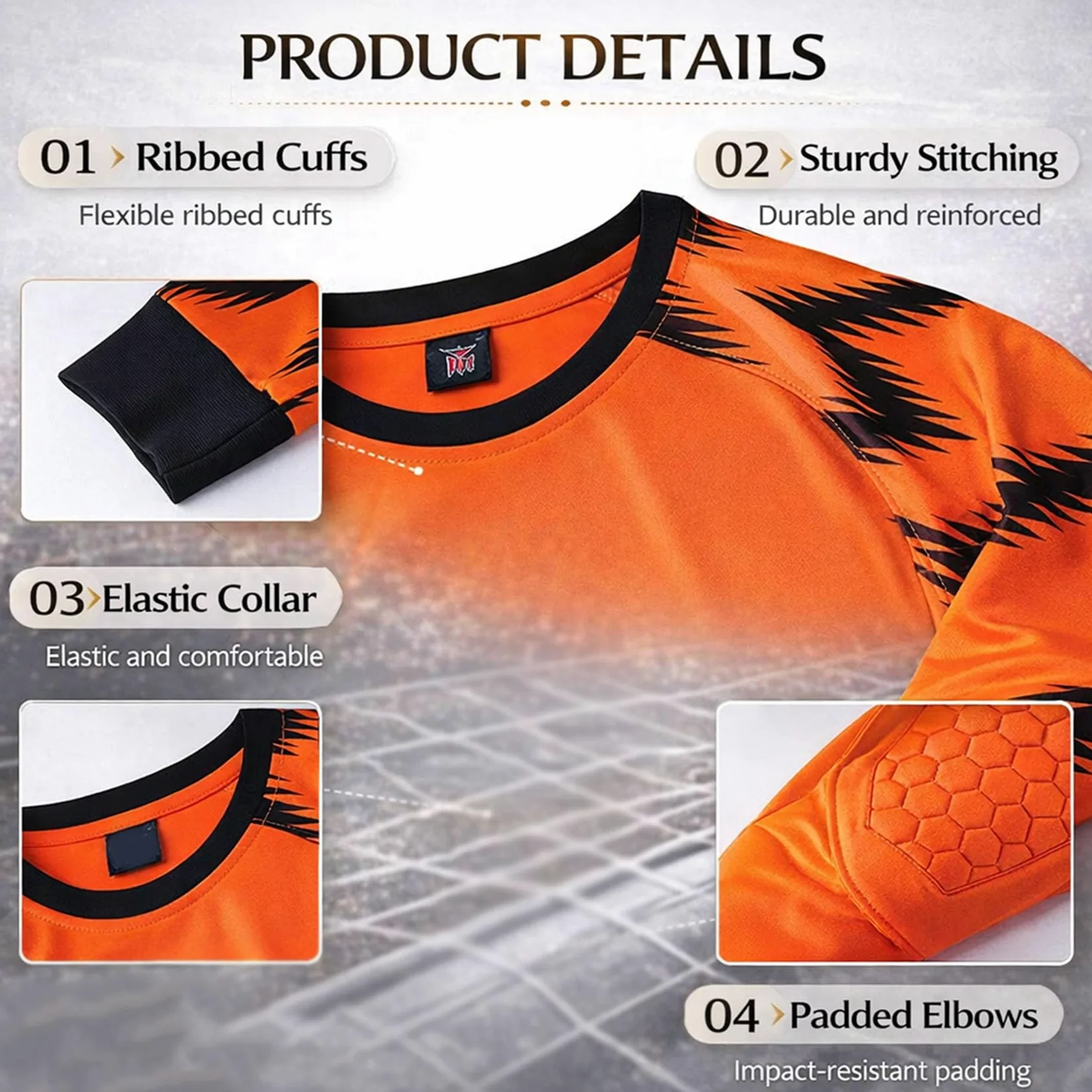 Uniforme de Portero de fútbol para niños, jóvenes y Adultos. Camiseta de Manga Larga y pantalón Corto Ligeros para Entrenamientos y Partidos de fútbol.